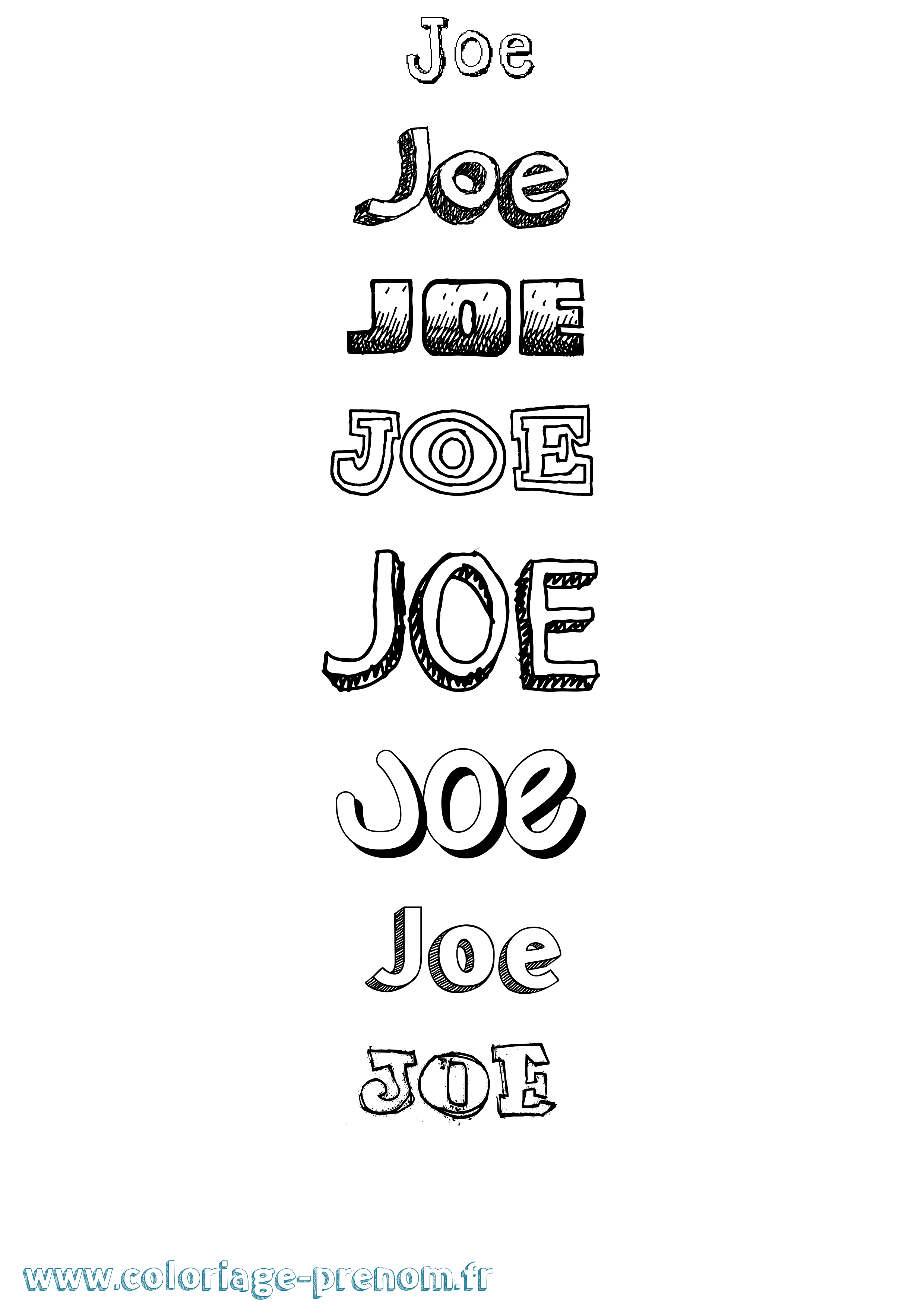 Coloriage prénom Joe