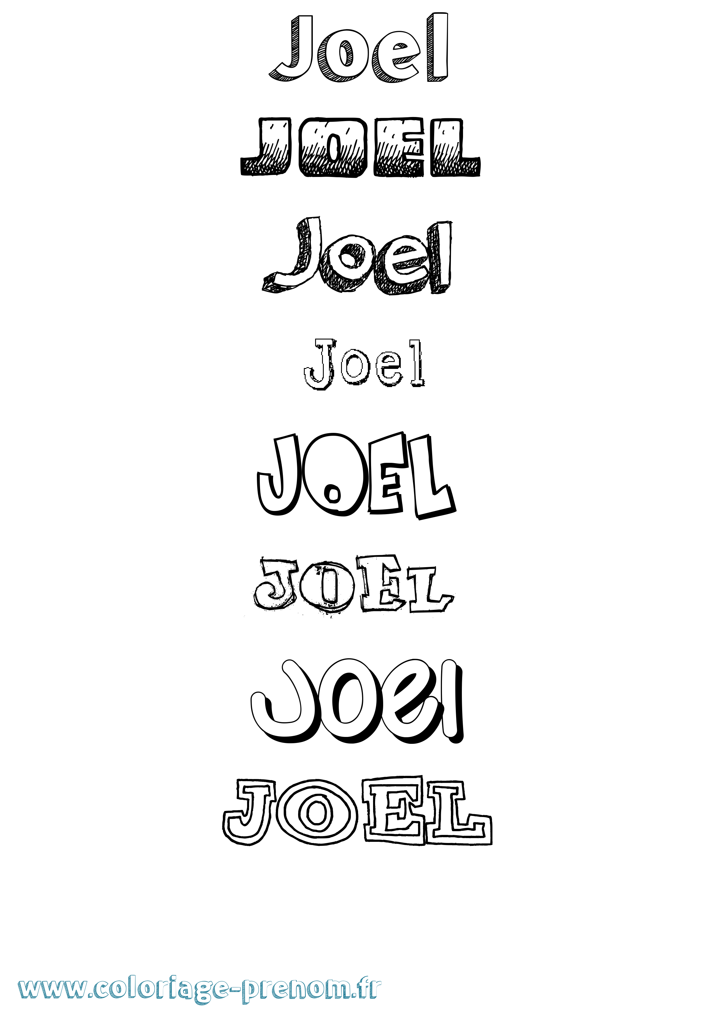 Coloriage prénom Joel