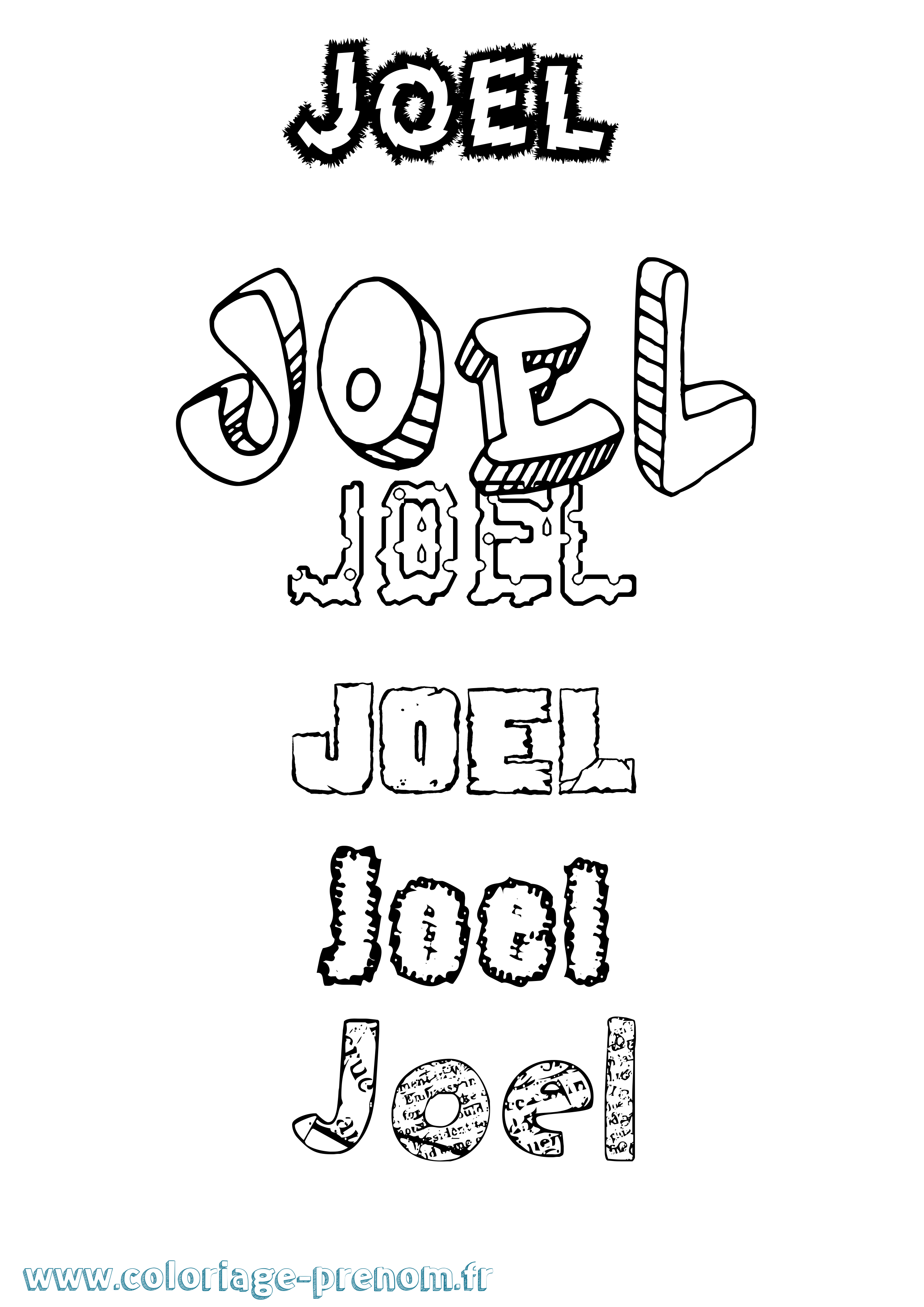 Coloriage Joel Coloriage prénom Joel