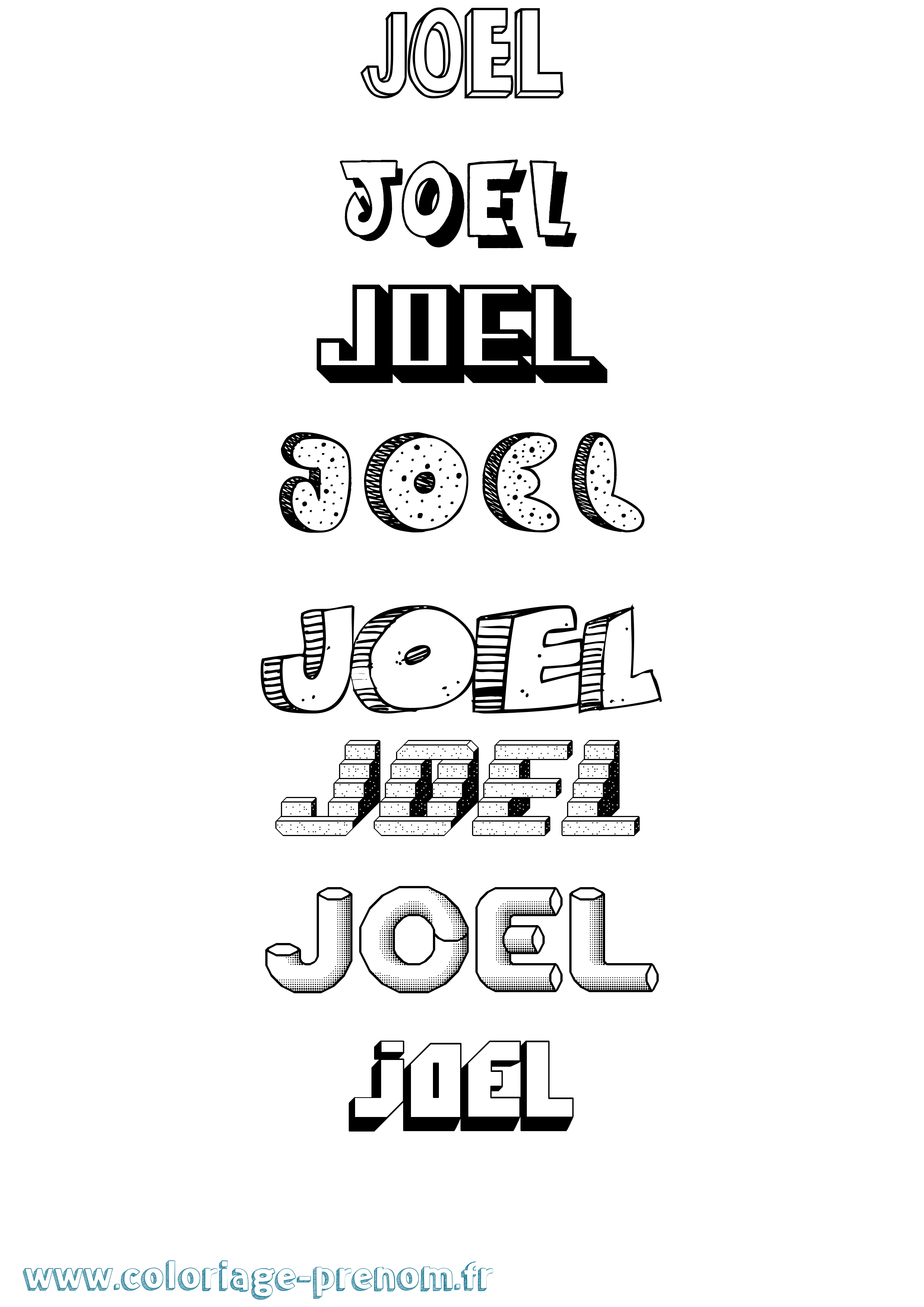 Coloriage Joel Coloriage prénom Joel