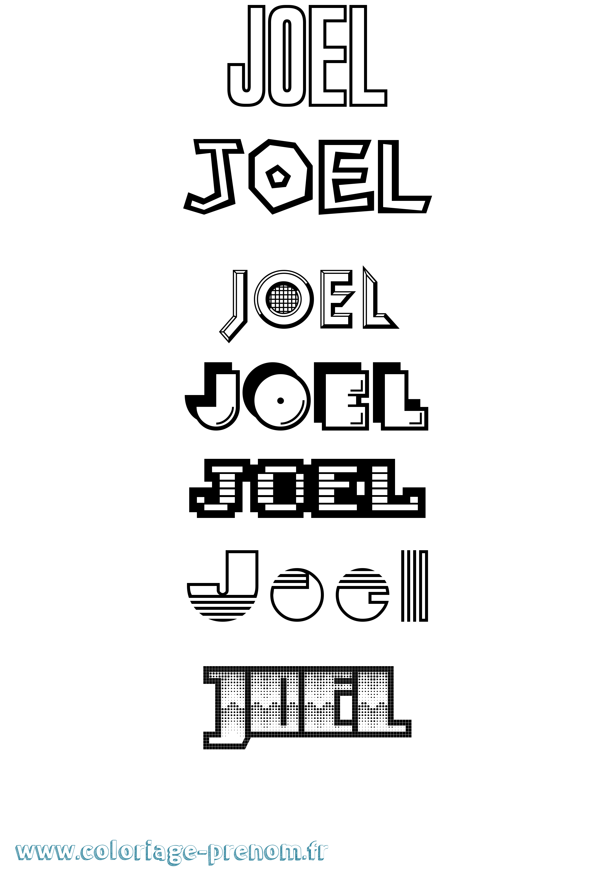 Coloriage Joel Coloriage prénom Joel