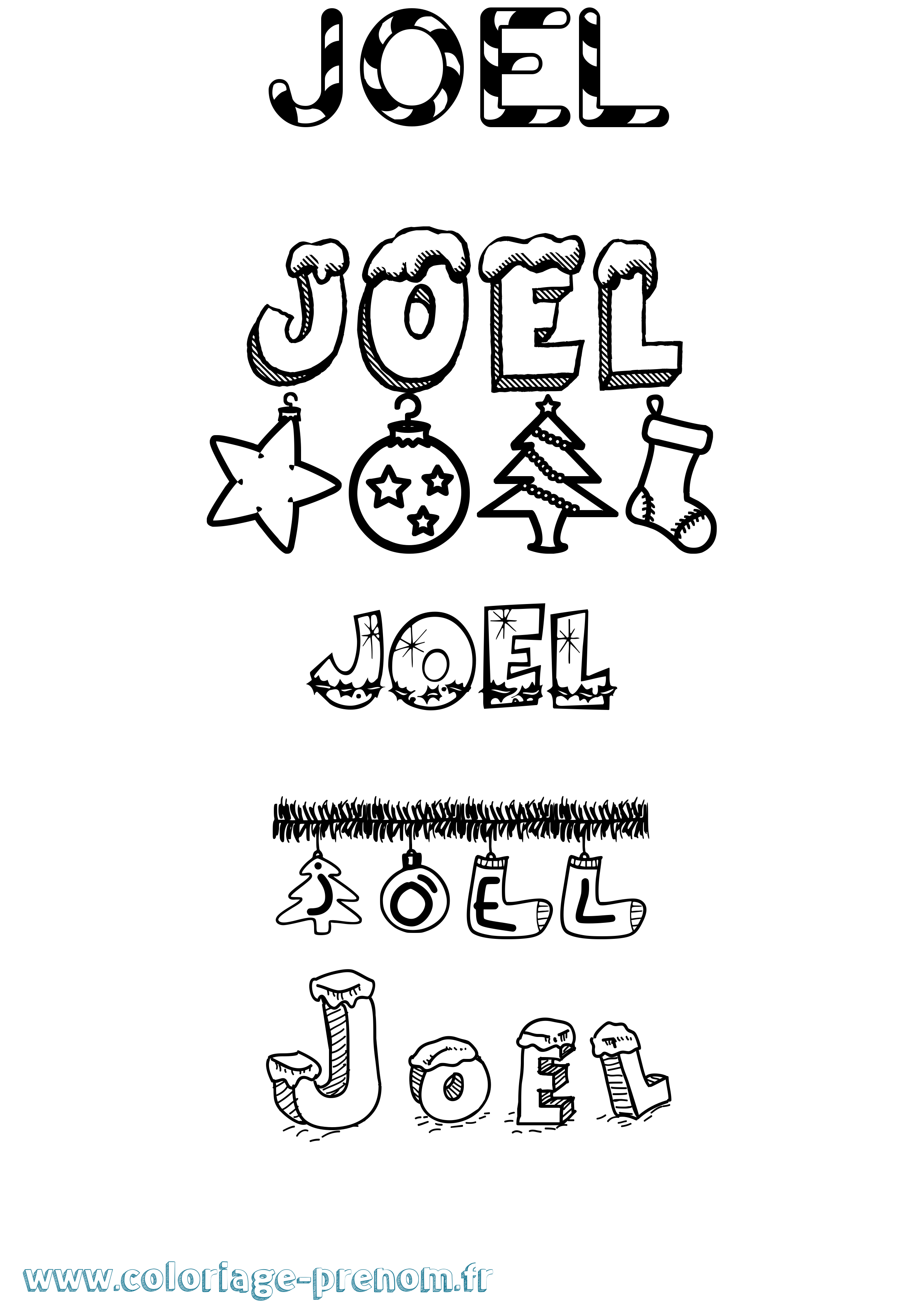 Coloriage prénom Joel