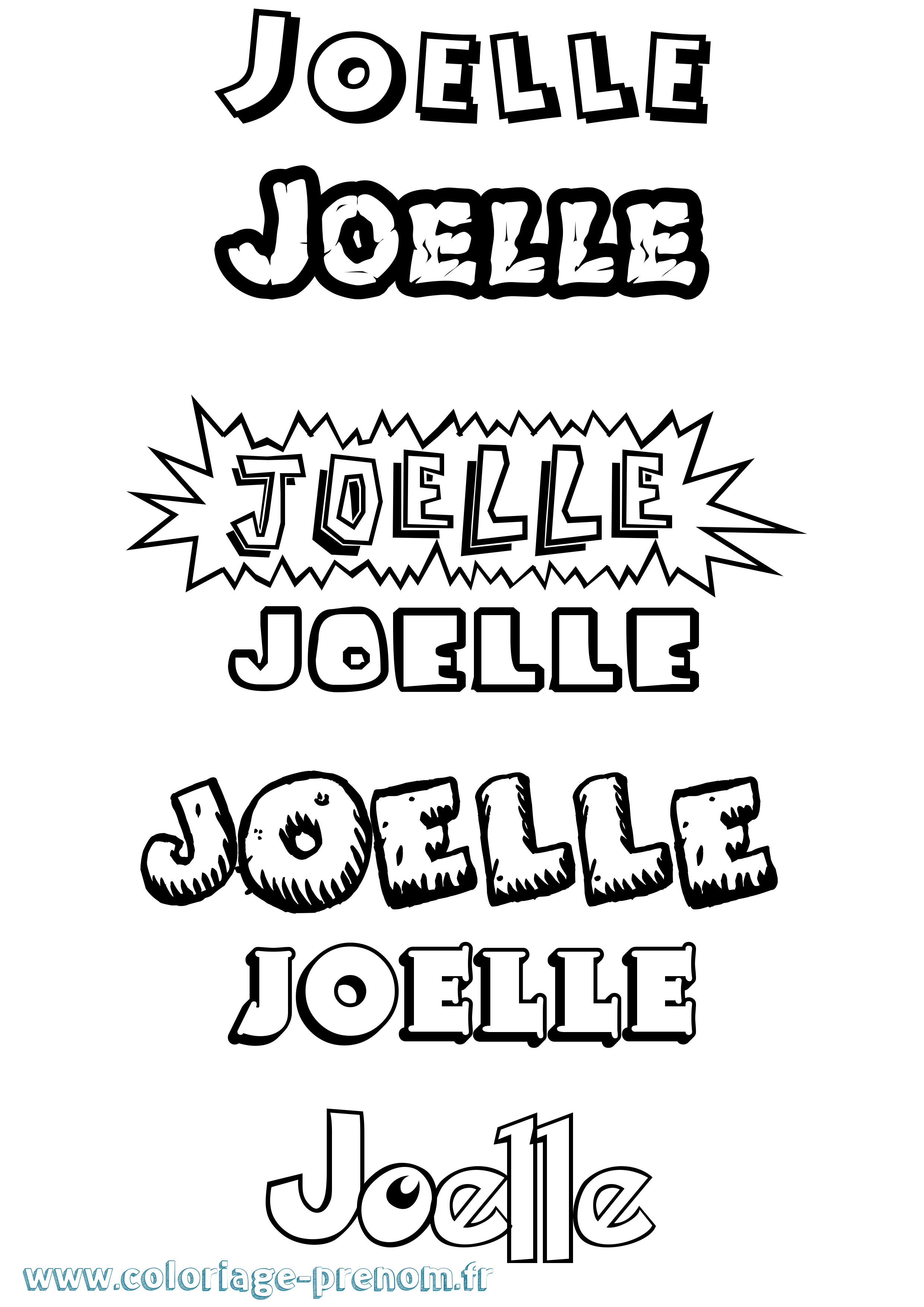 Coloriage prénom Joelle Dessin Animé