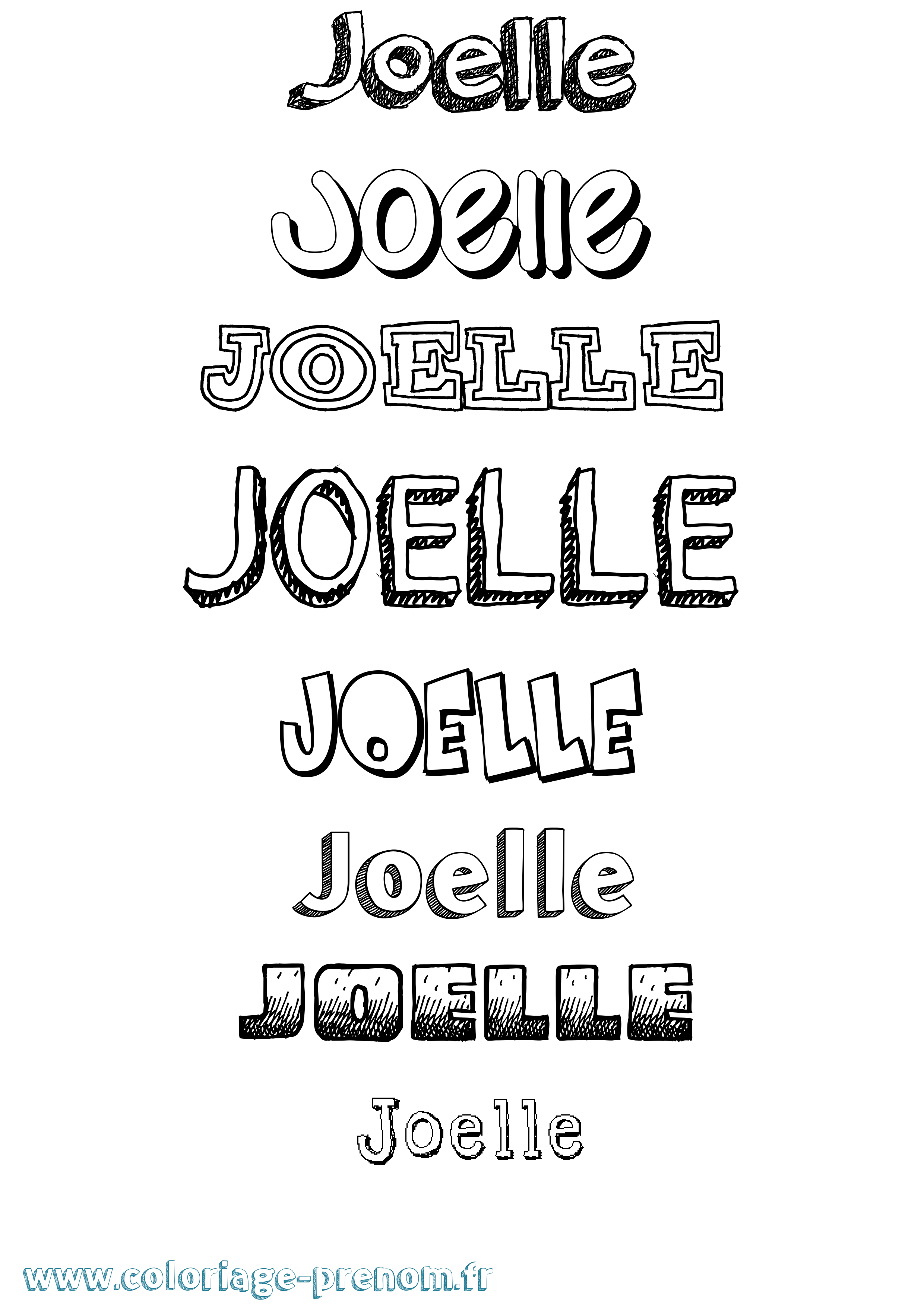 Coloriage prénom Joelle Dessiné