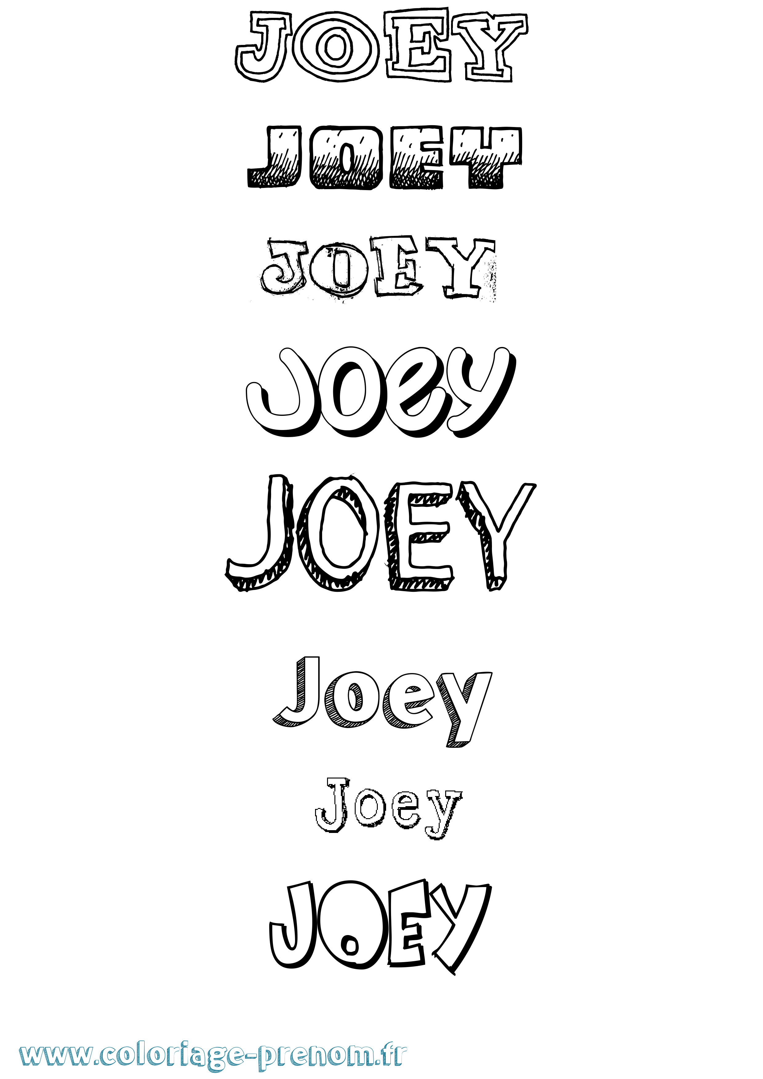 Coloriage prénom Joey Dessiné