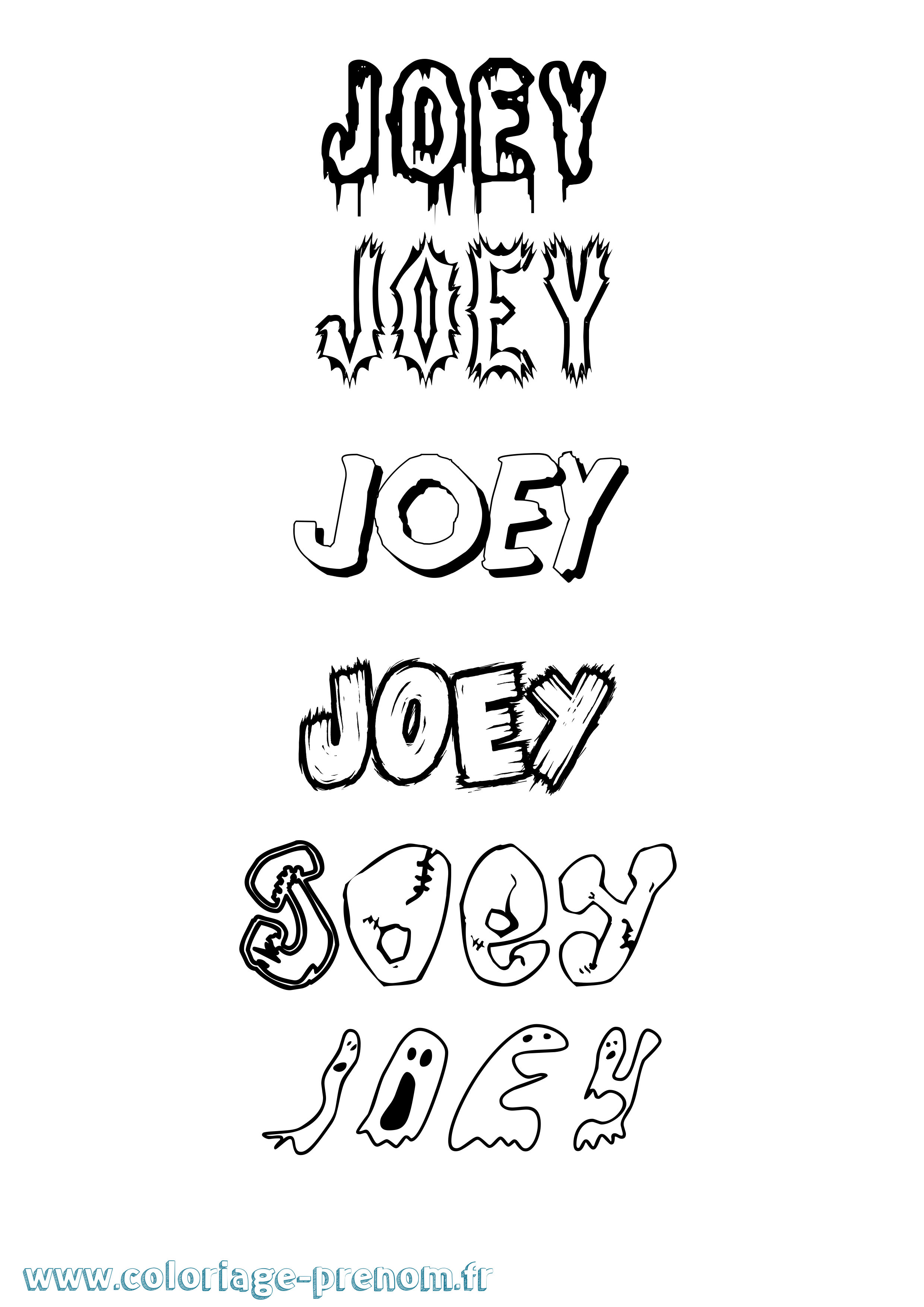 Coloriage prénom Joey Frisson