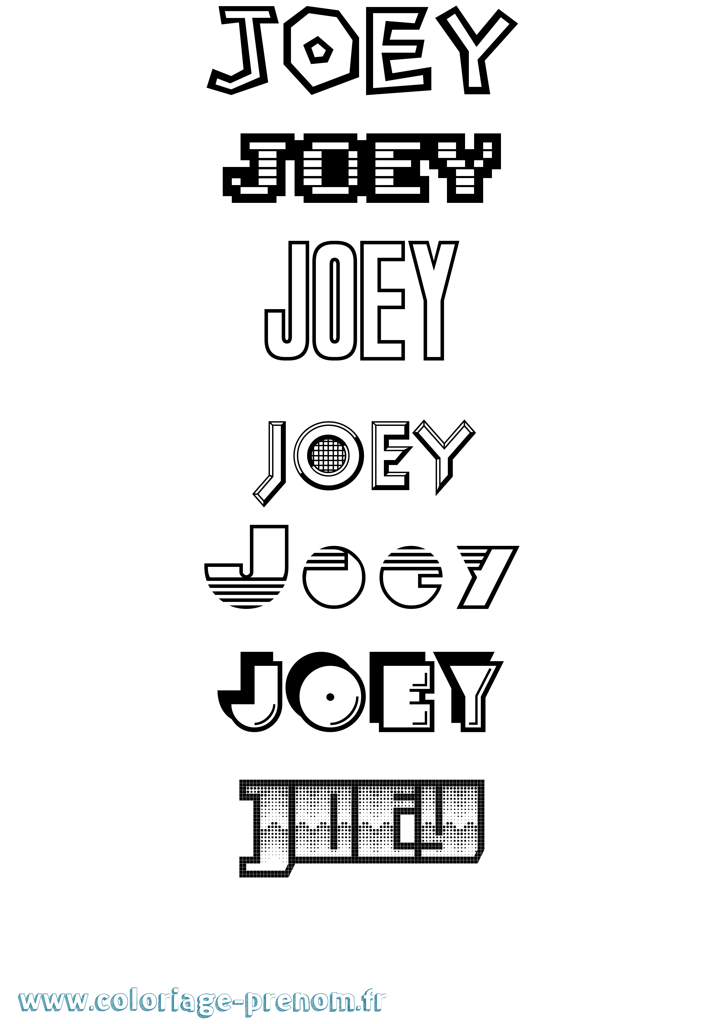 Coloriage prénom Joey Jeux Vidéos