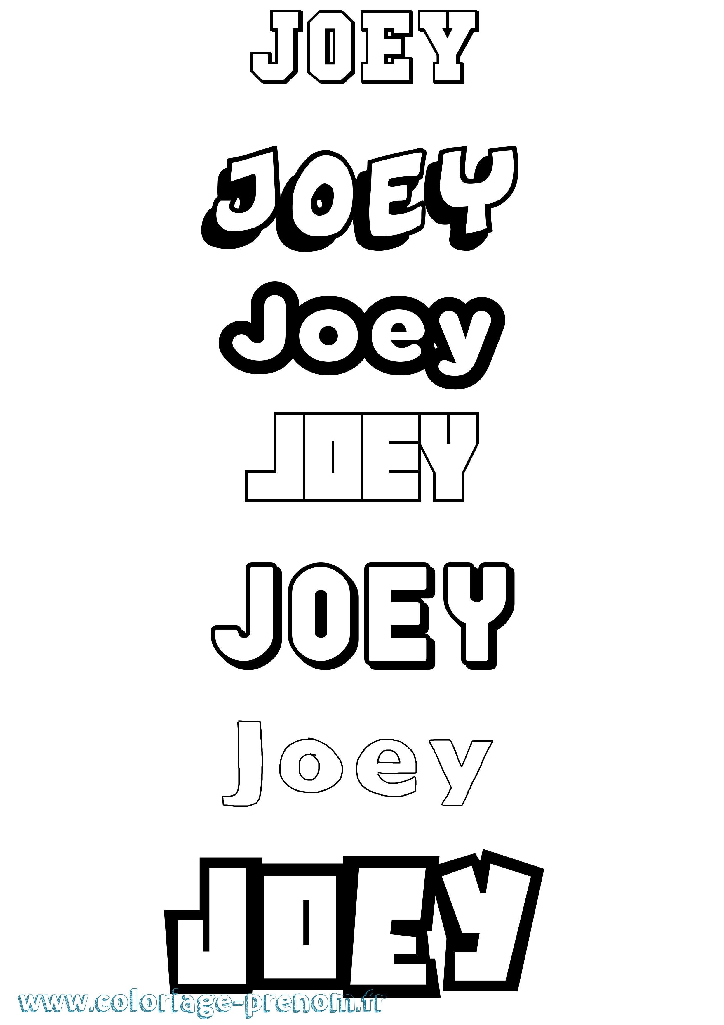 Coloriage prénom Joey Simple