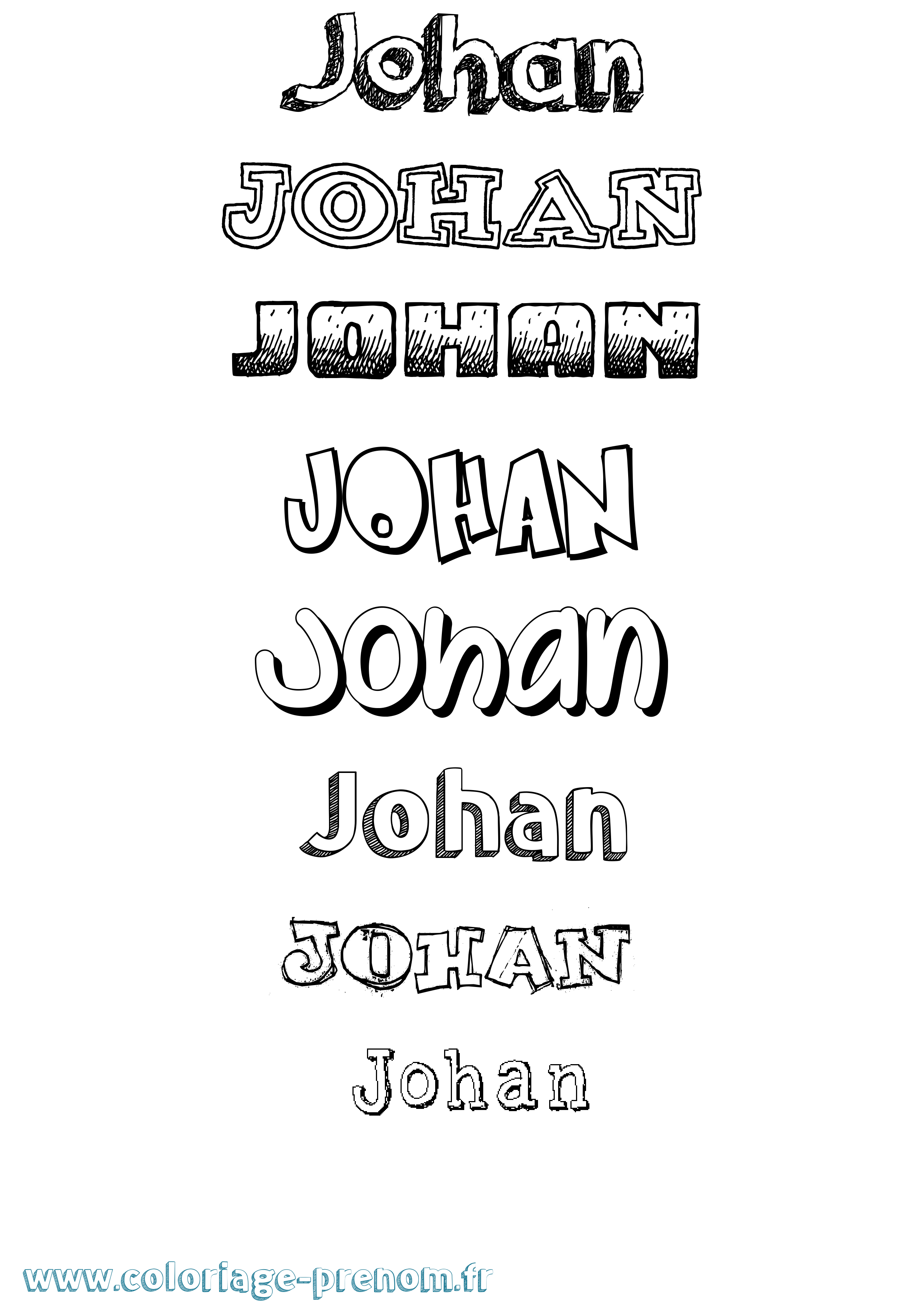 Coloriage prénom Johan Dessiné