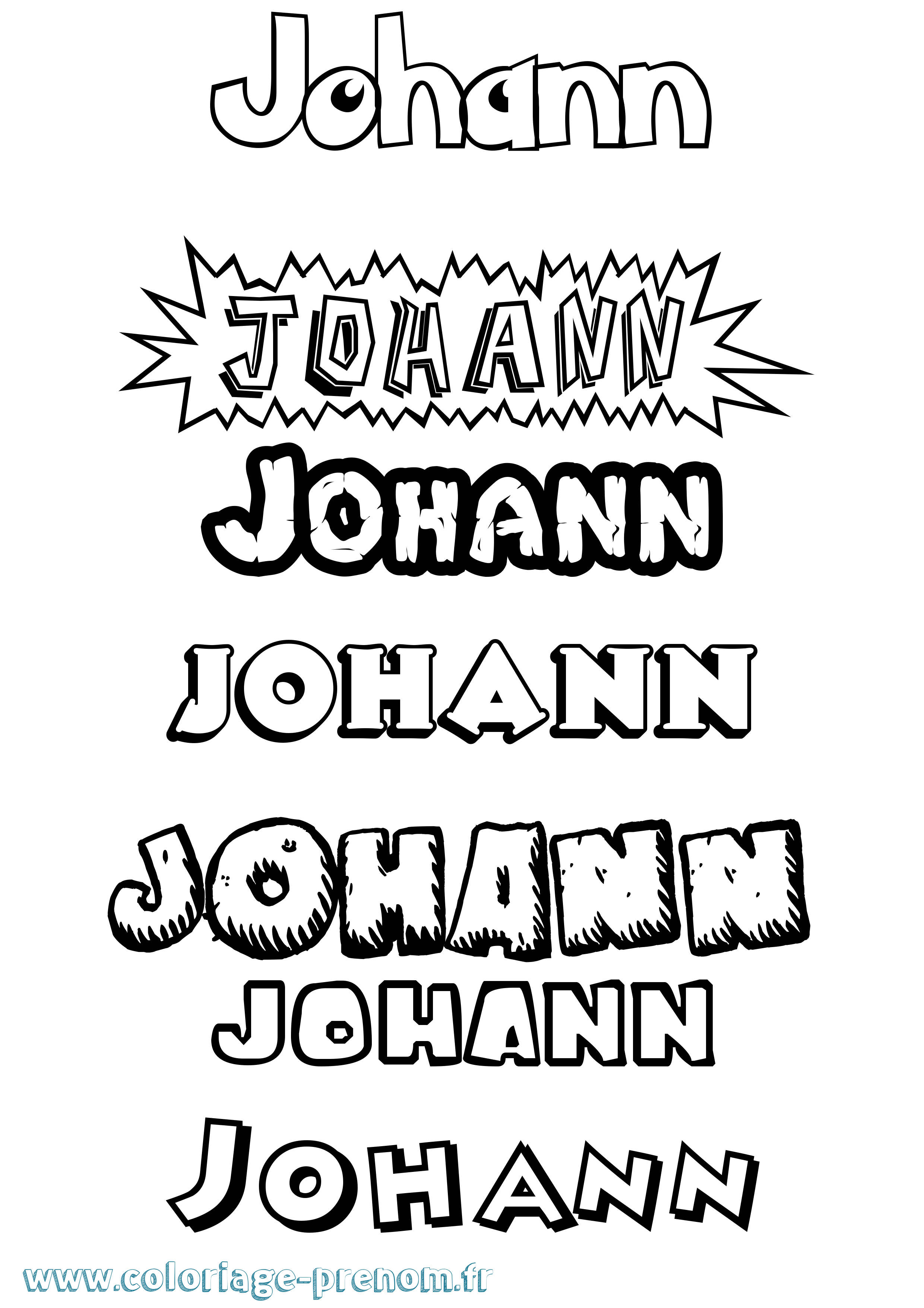 Coloriage Johann Coloriage prénom Johann