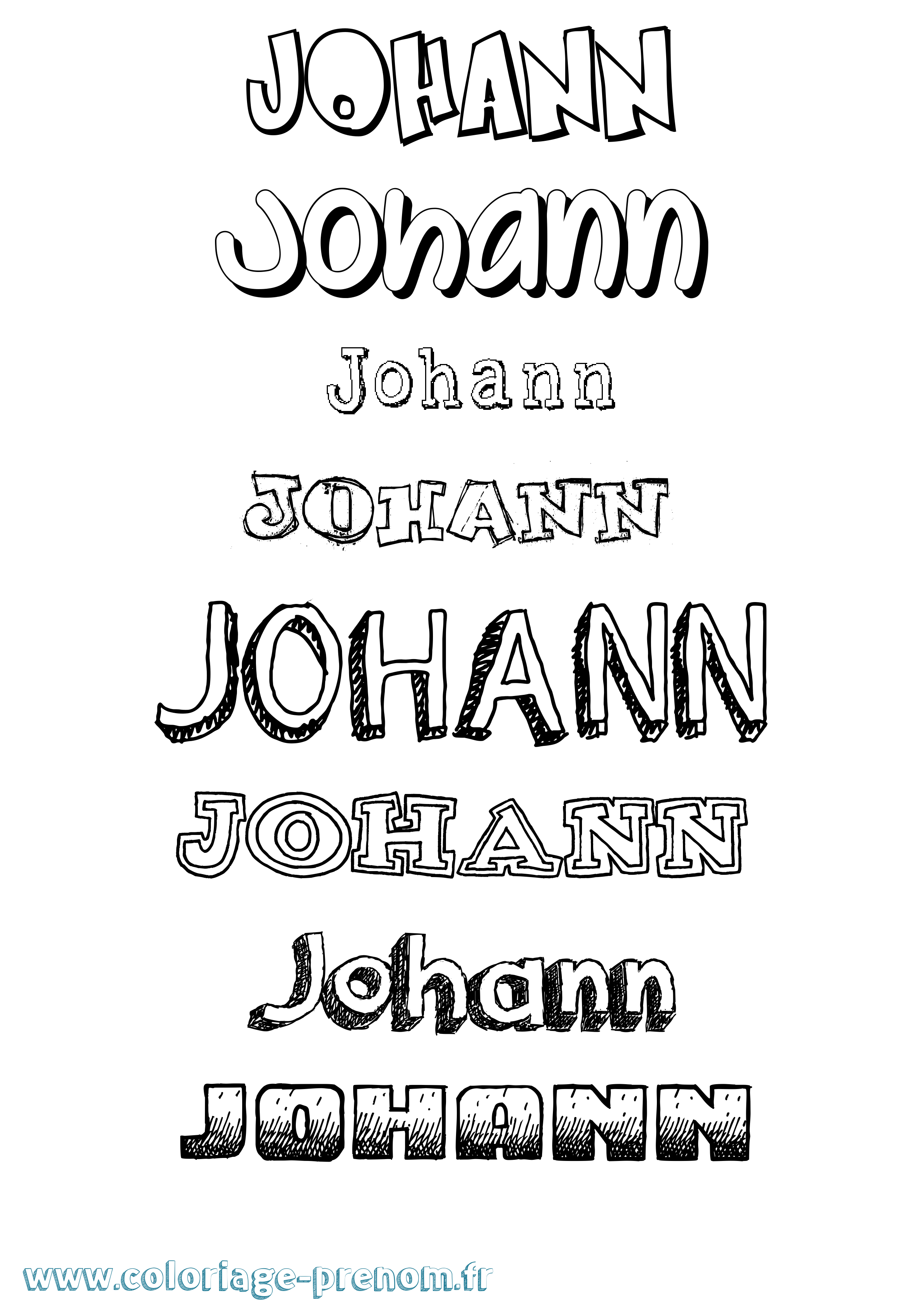 Coloriage prénom Johann