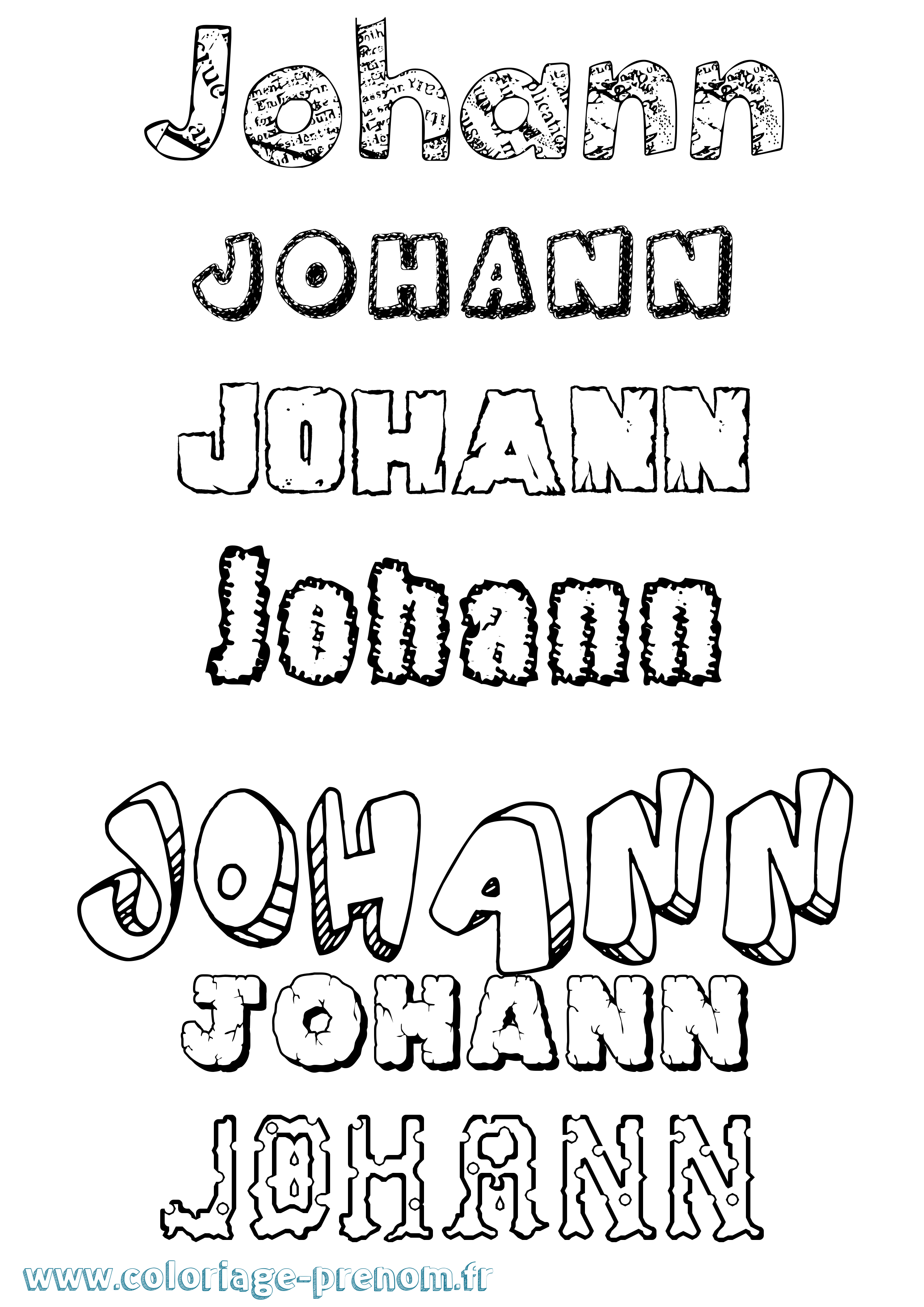 Coloriage Johann Coloriage prénom Johann