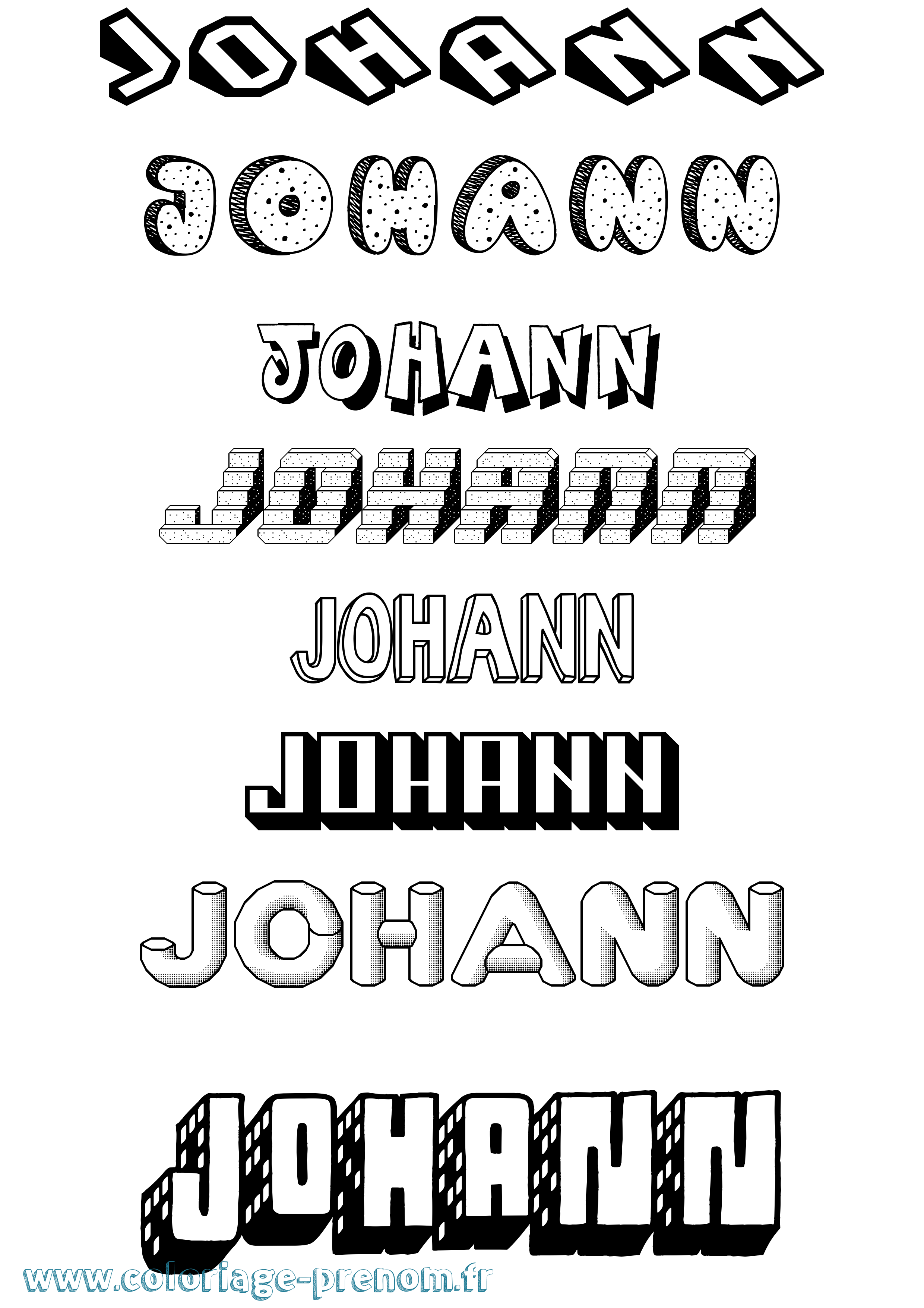 Coloriage Johann Coloriage prénom Johann
