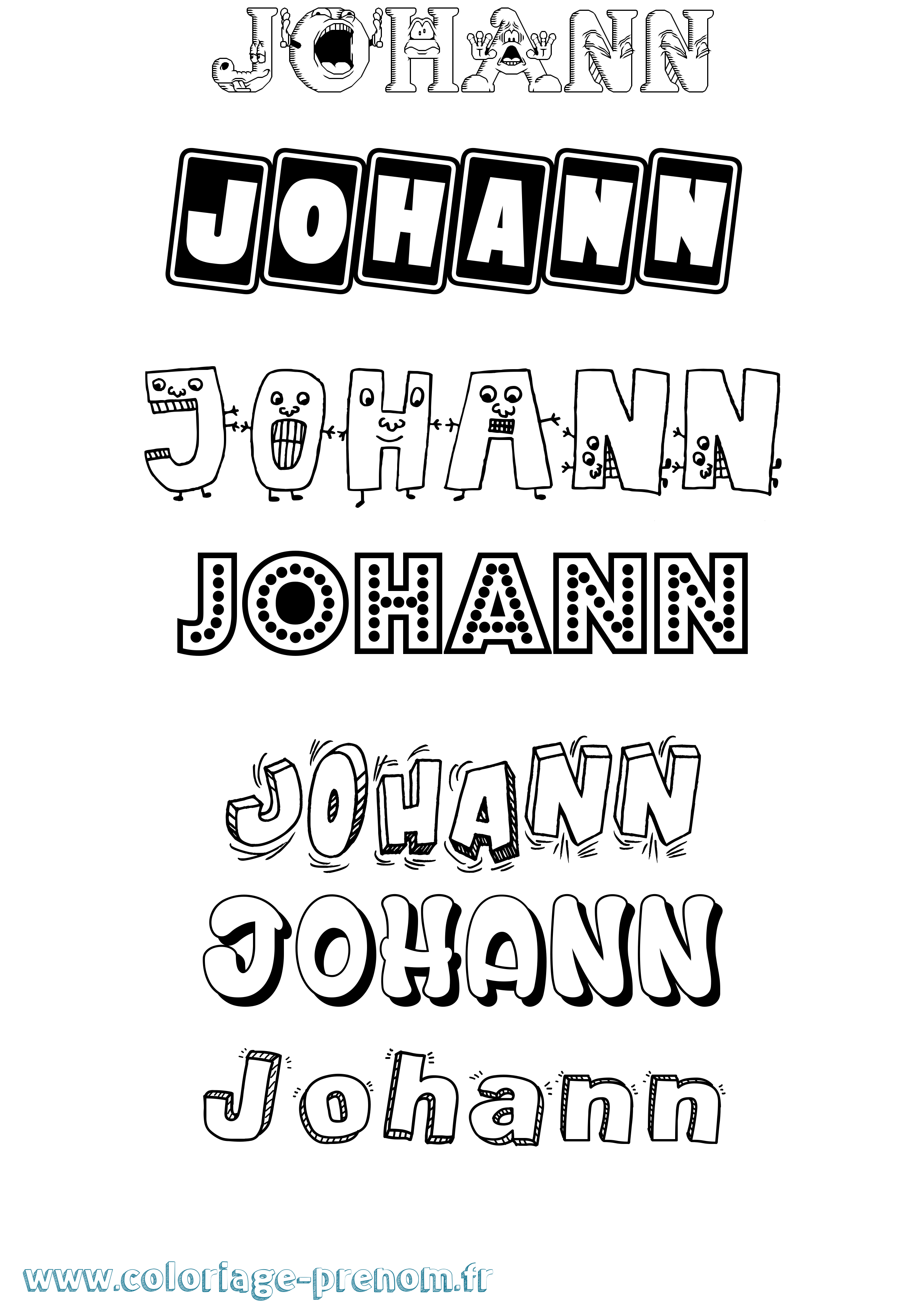 Coloriage Johann Coloriage prénom Johann