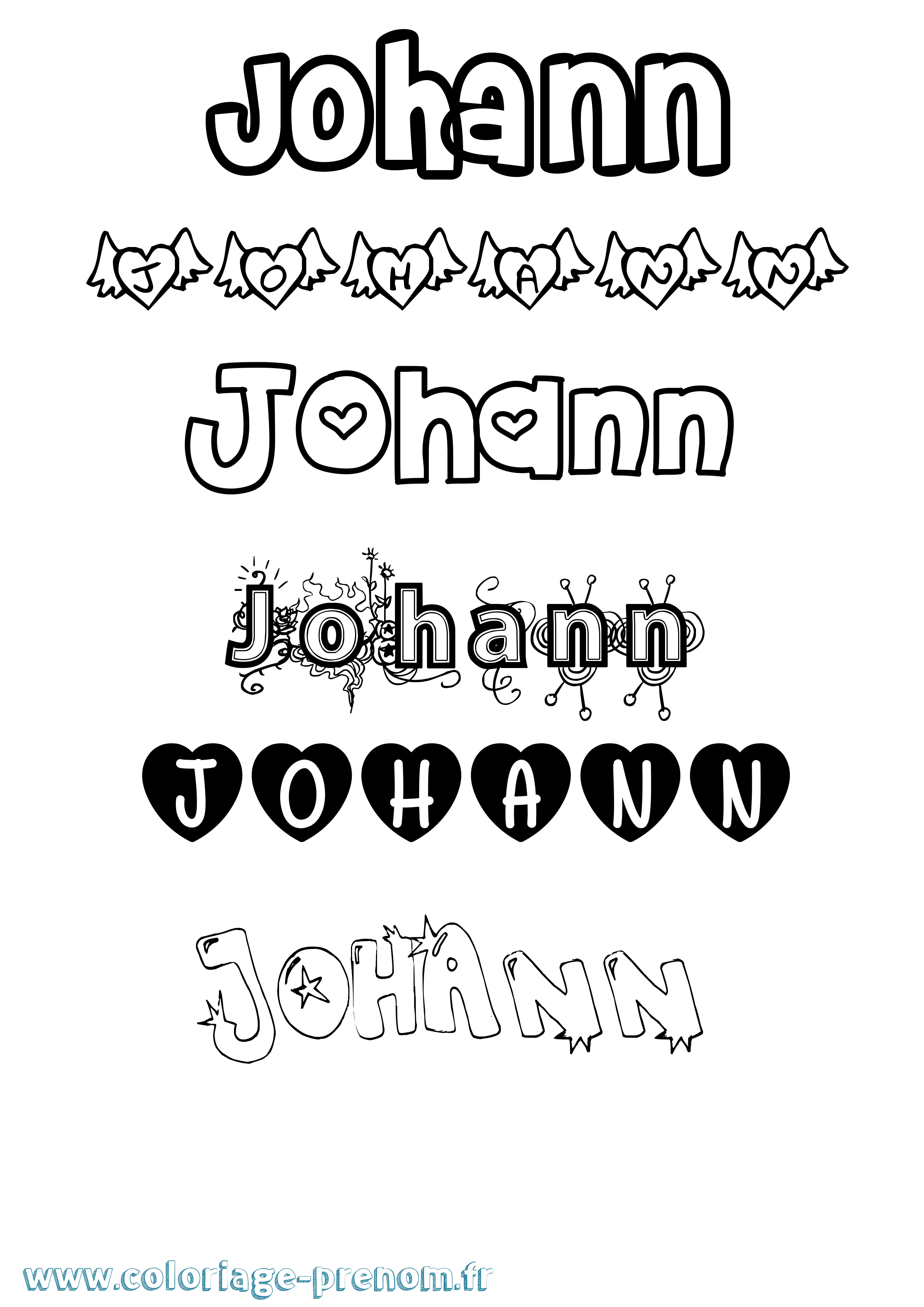 Coloriage prénom Johann