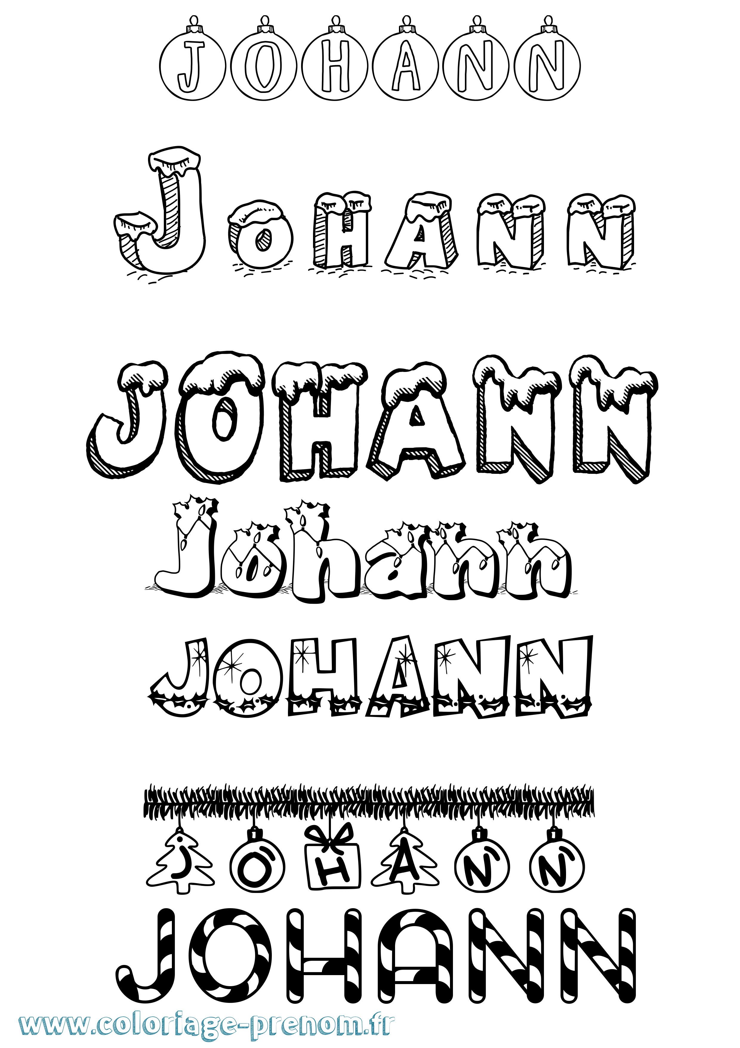 Coloriage Johann Coloriage prénom Johann