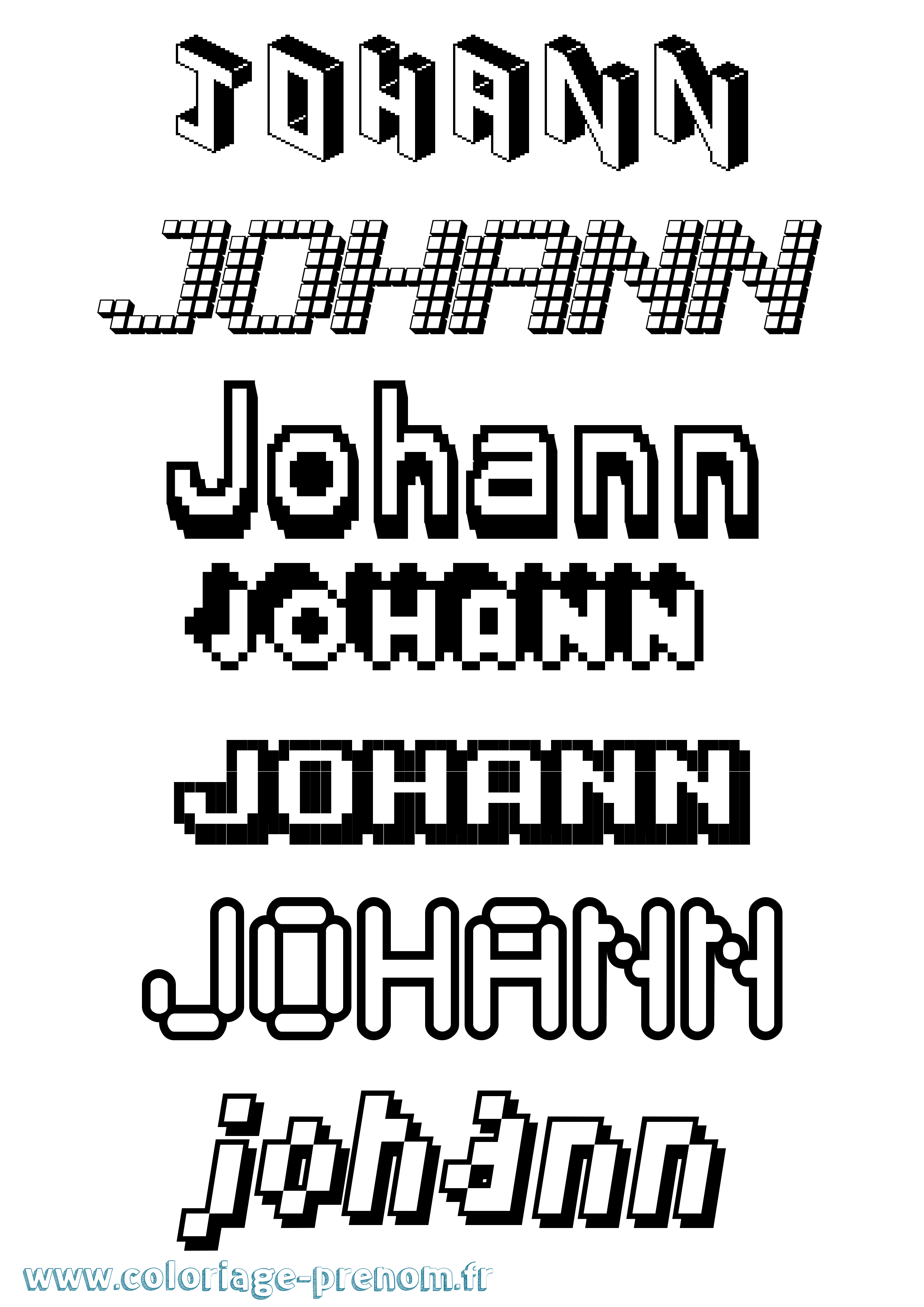 Coloriage Johann Coloriage prénom Johann