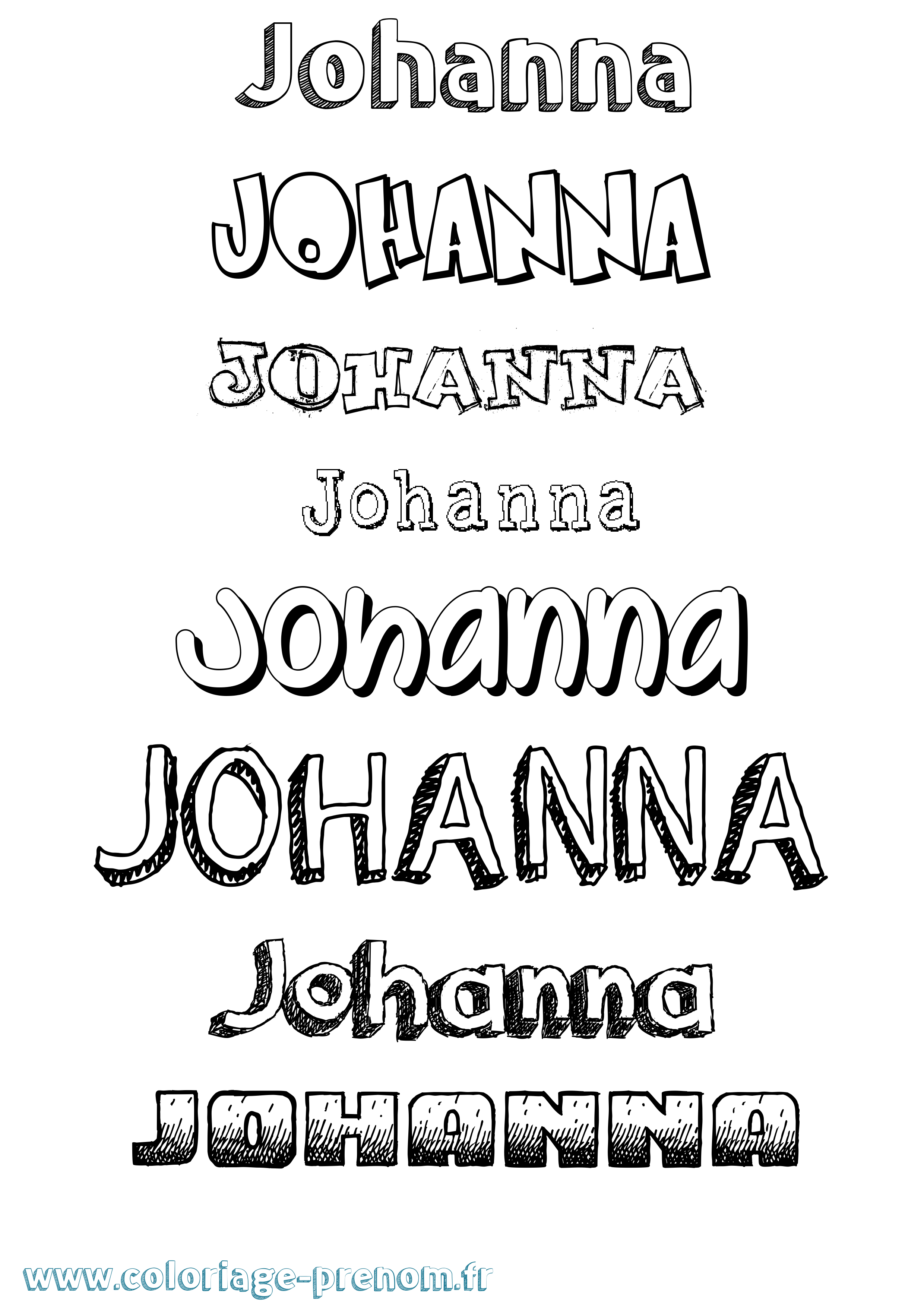 Coloriage prénom Johanna Dessiné