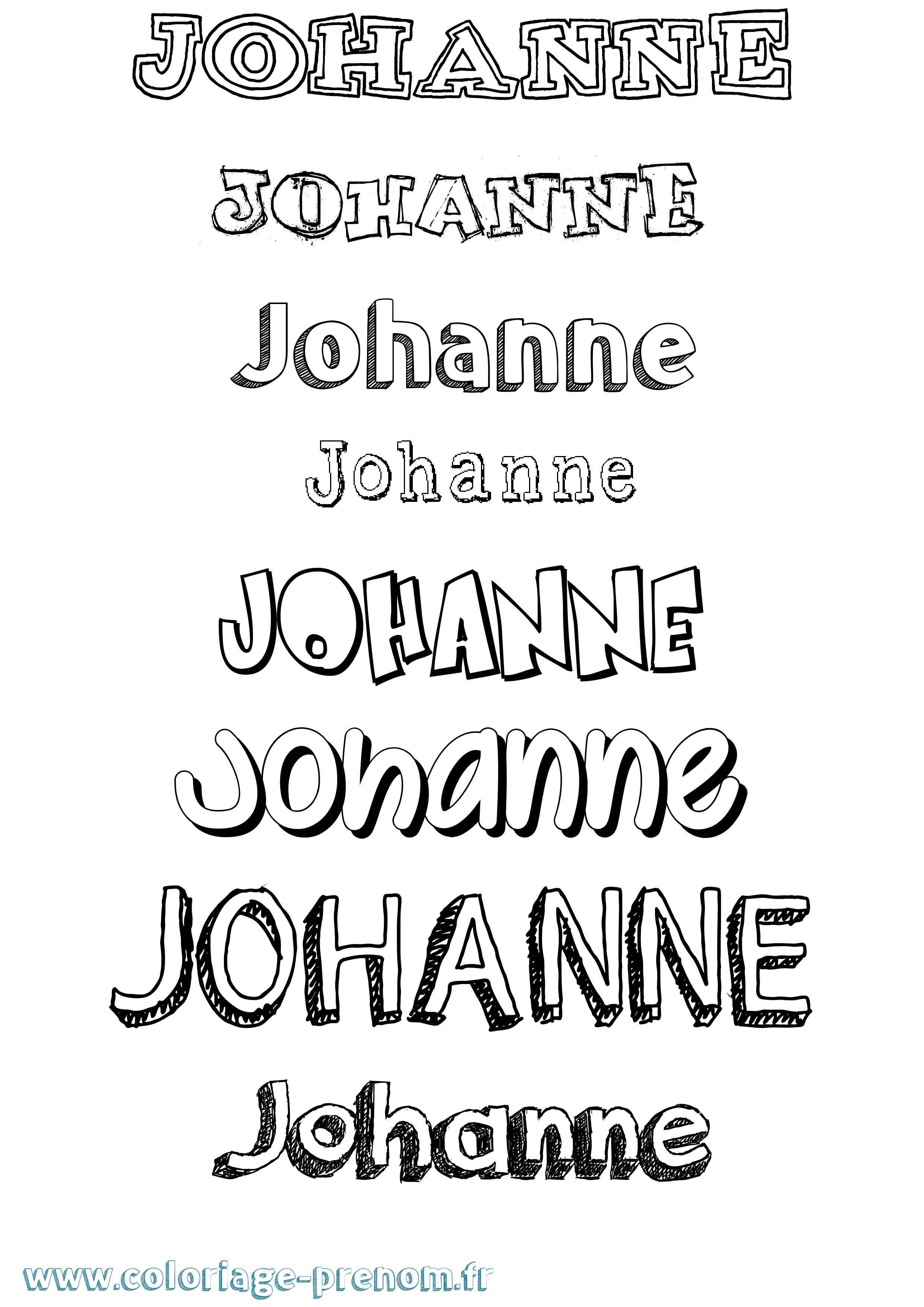 Coloriage prénom Johanne Dessiné