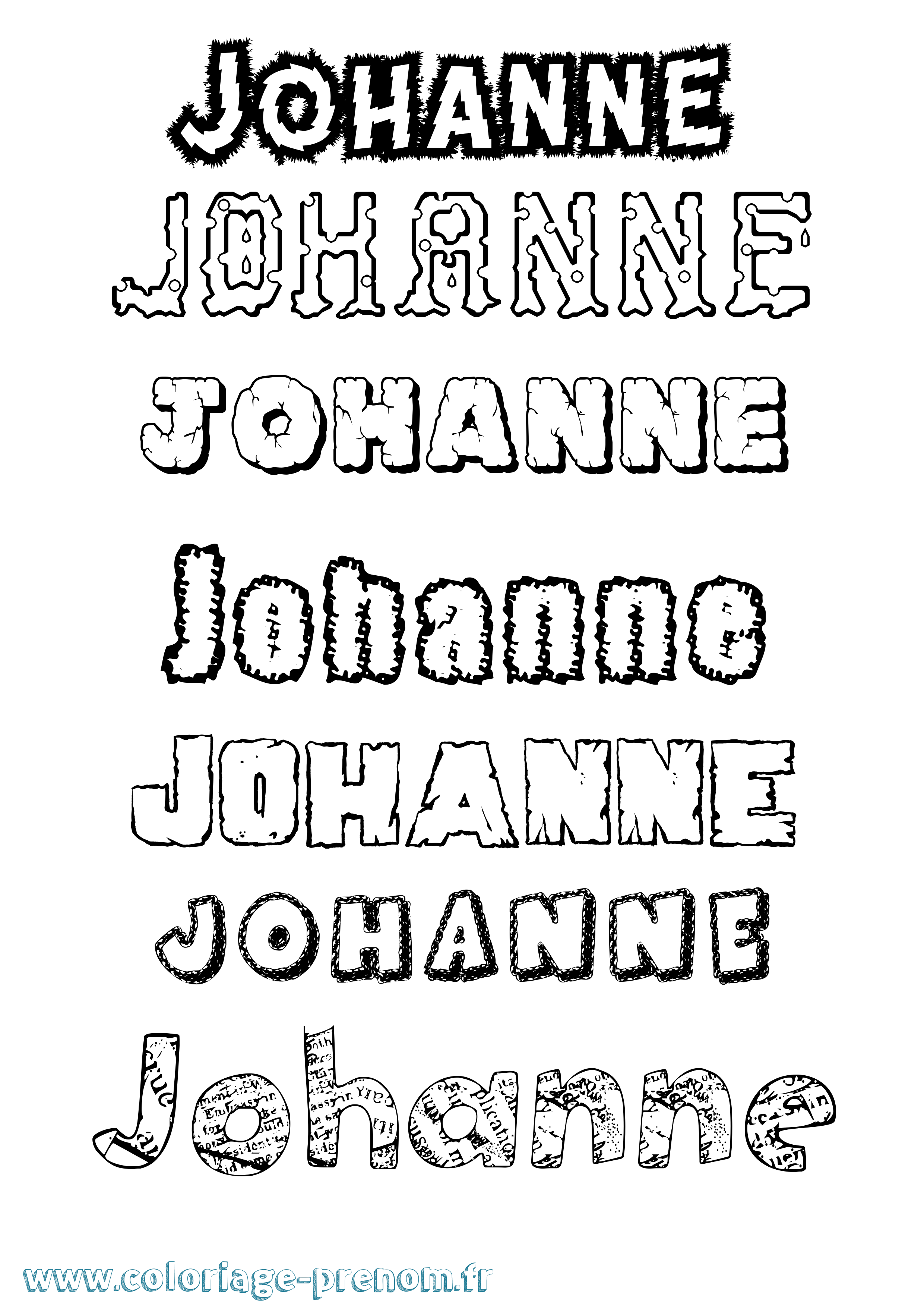Coloriage prénom Johanne Destructuré