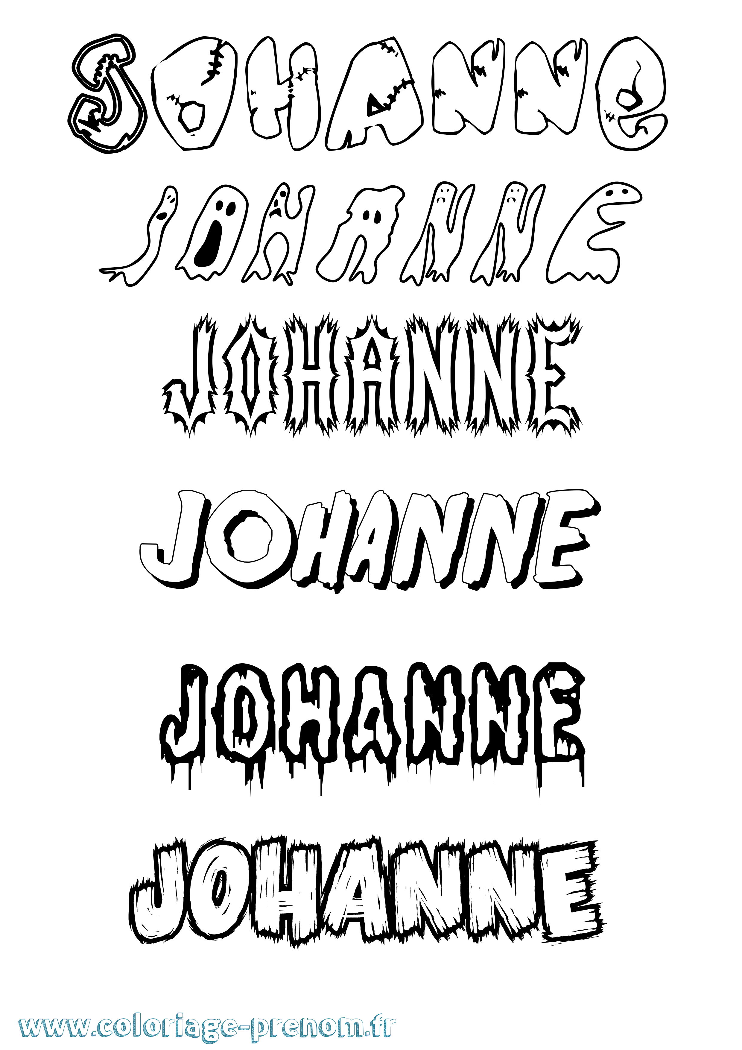 Coloriage Johanne Frisson Coloriage prénom Johanne Frisson