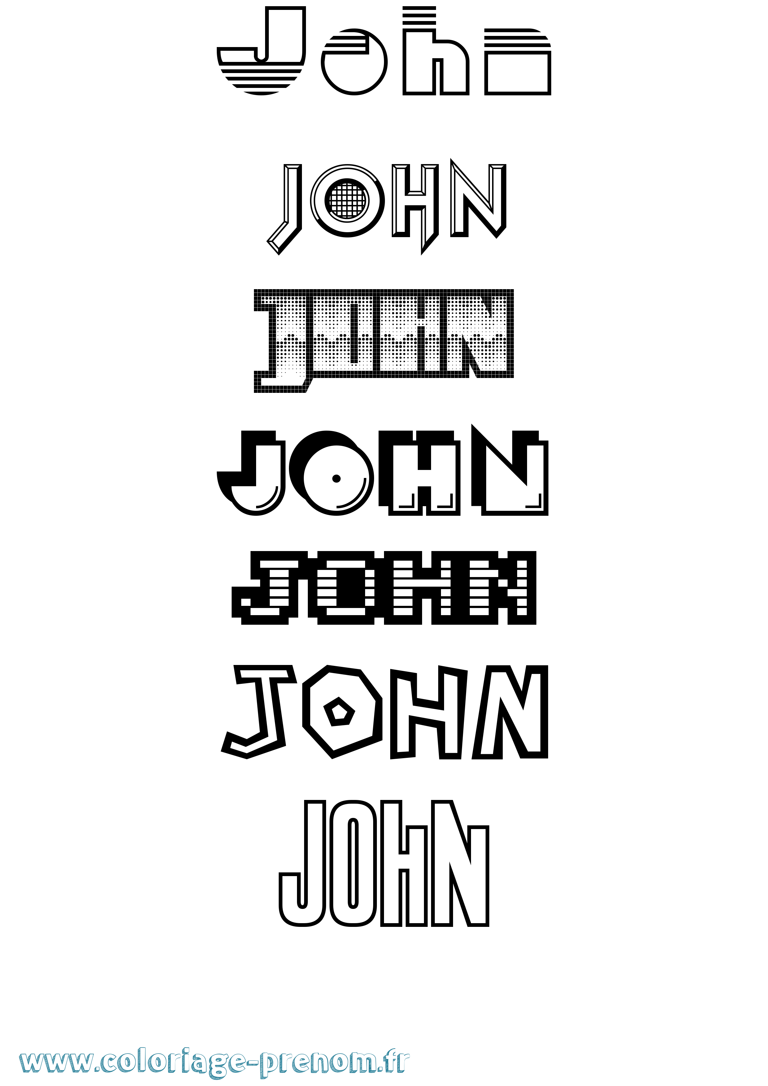 Coloriage prénom John