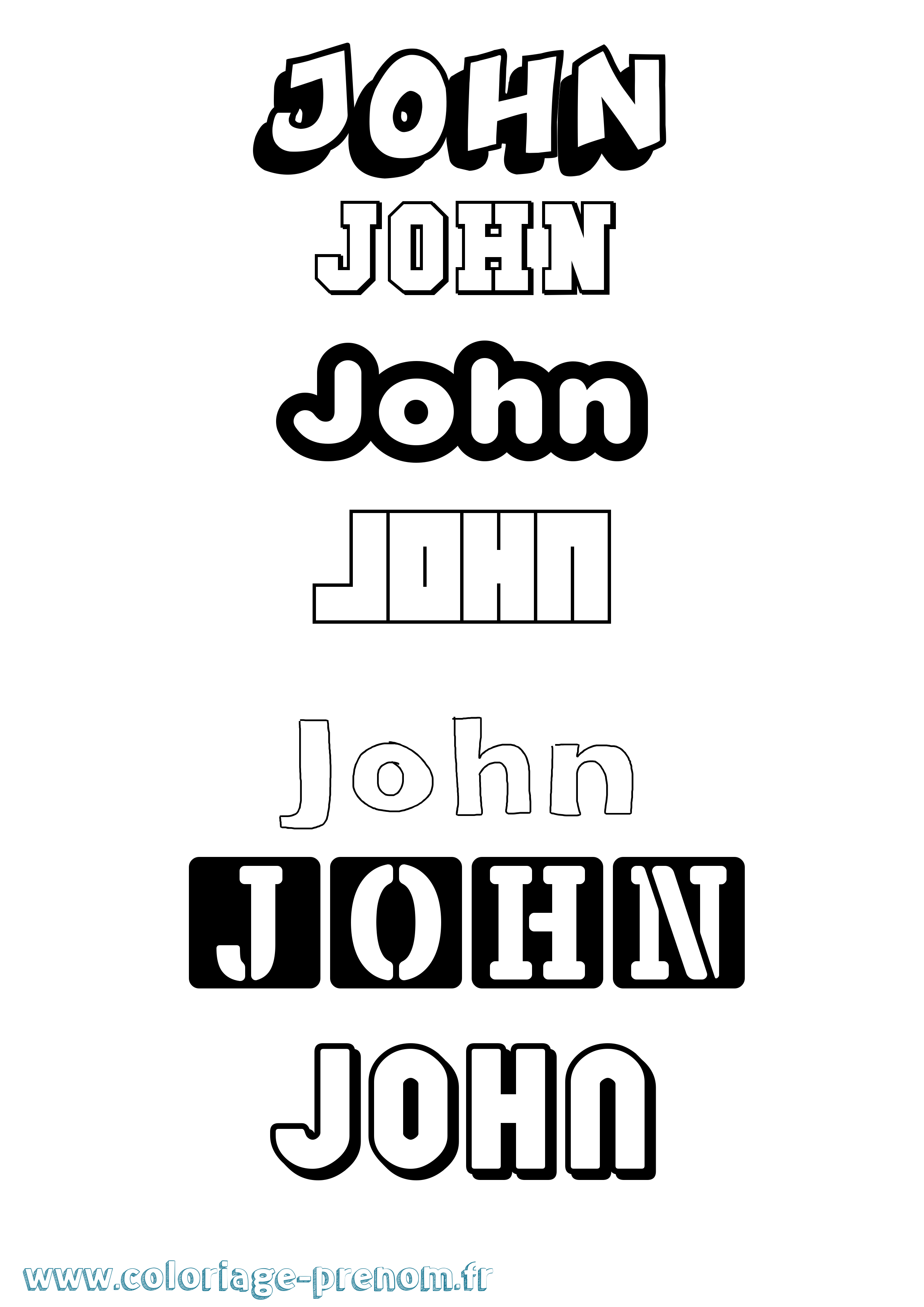 Coloriage prénom John Simple