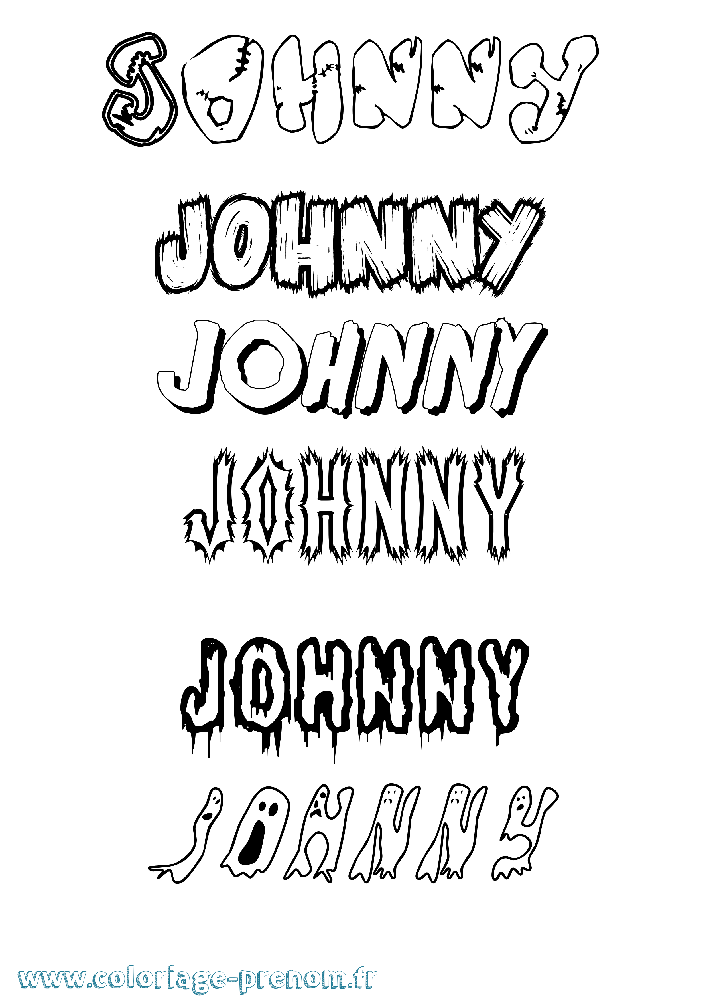 Coloriage prénom Johnny
