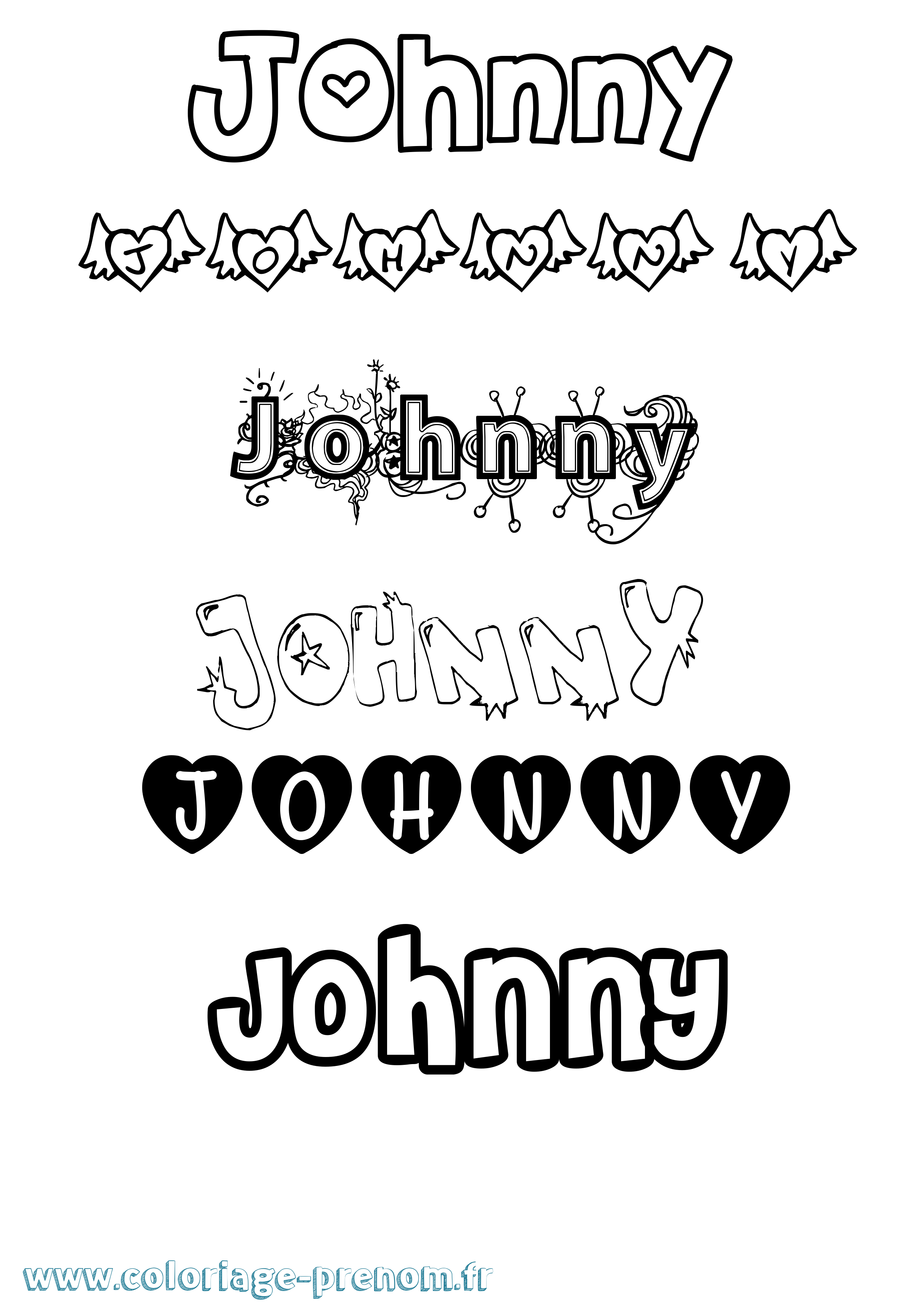 Coloriage prénom Johnny