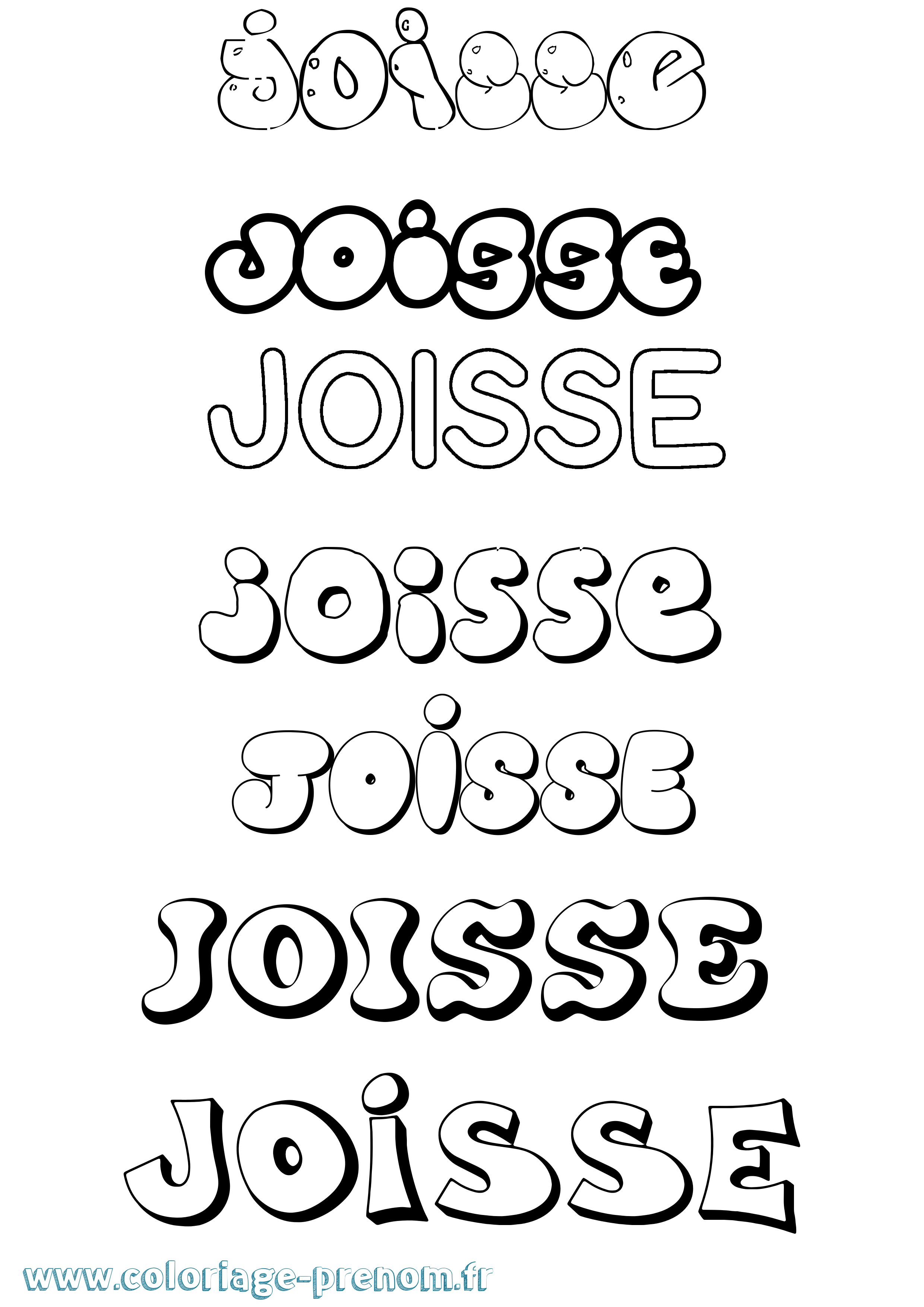 Coloriage prénom Joisse Bubble