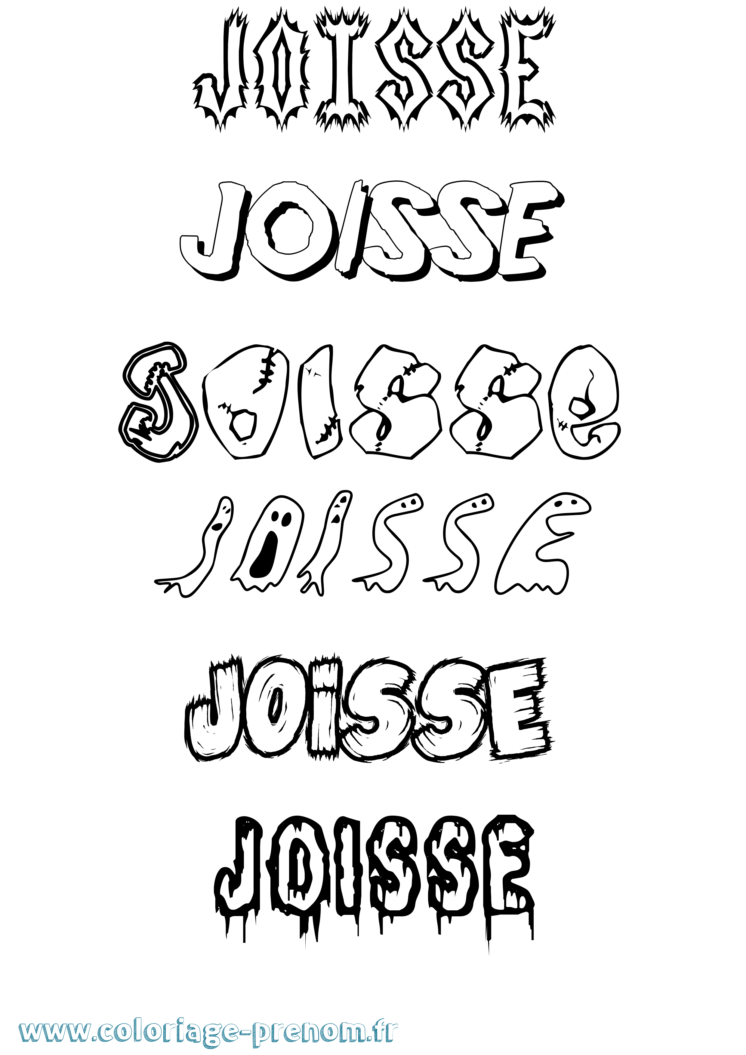 Coloriage prénom Joisse Frisson