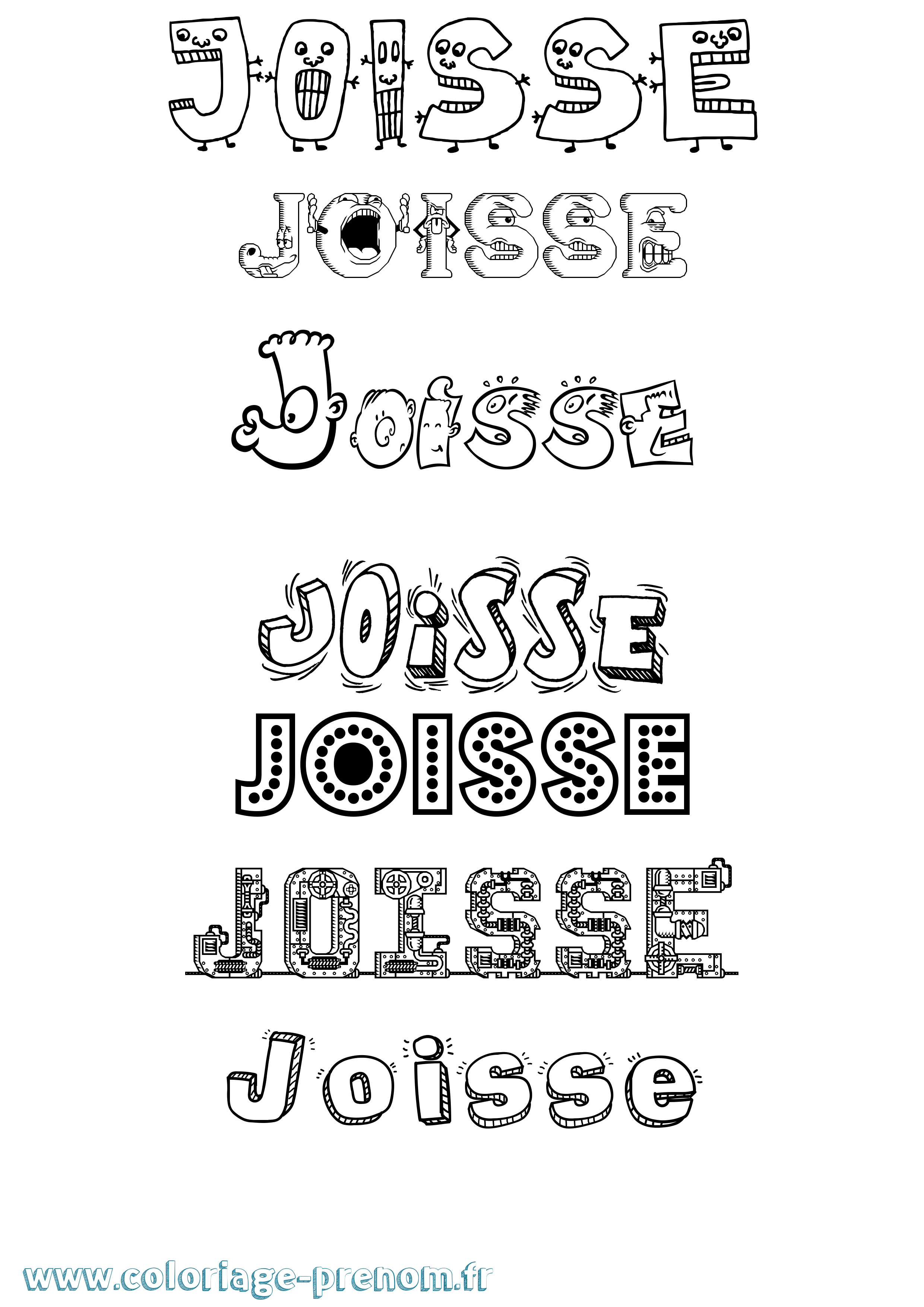 Coloriage prénom Joisse Fun