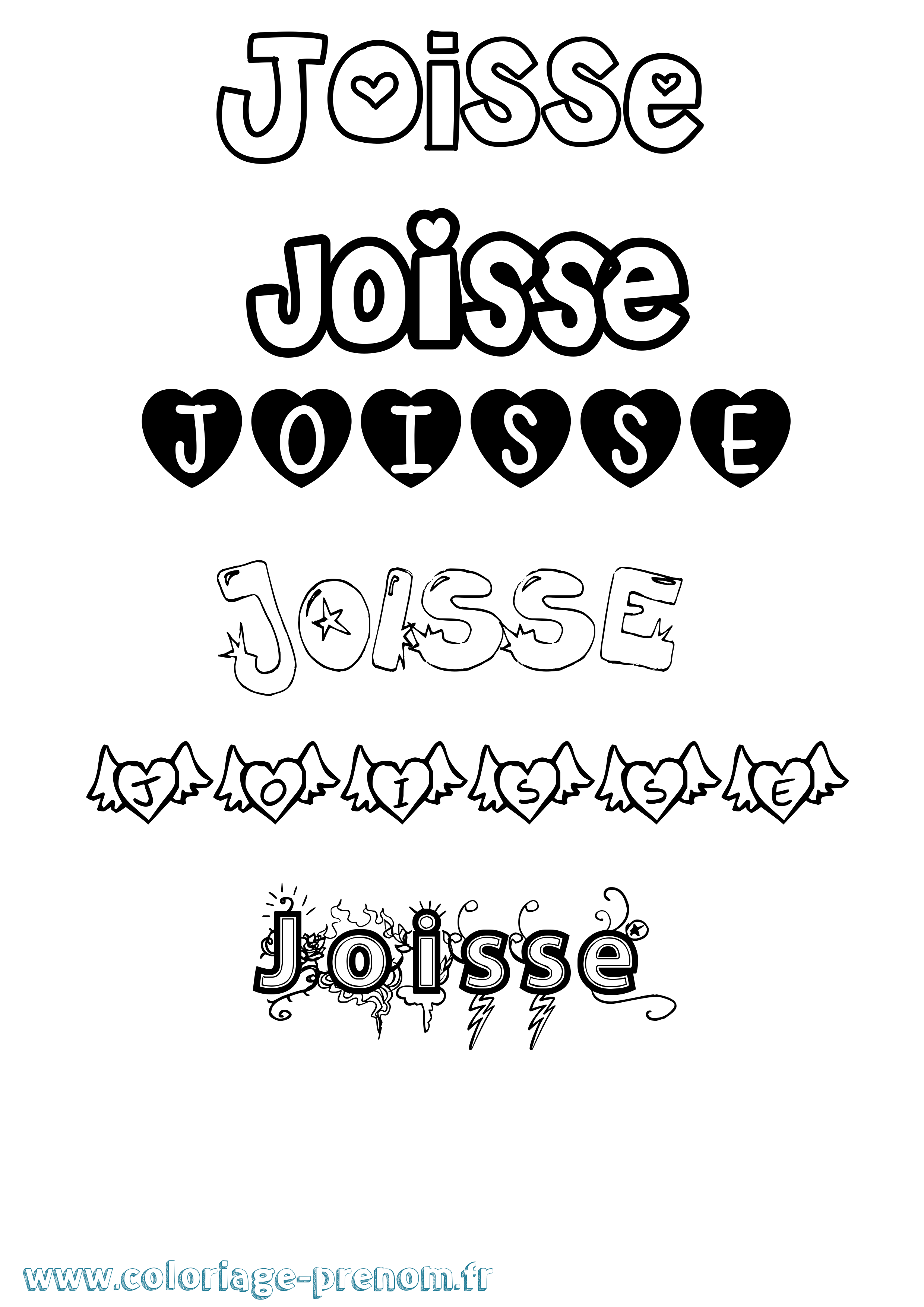 Coloriage prénom Joisse Girly