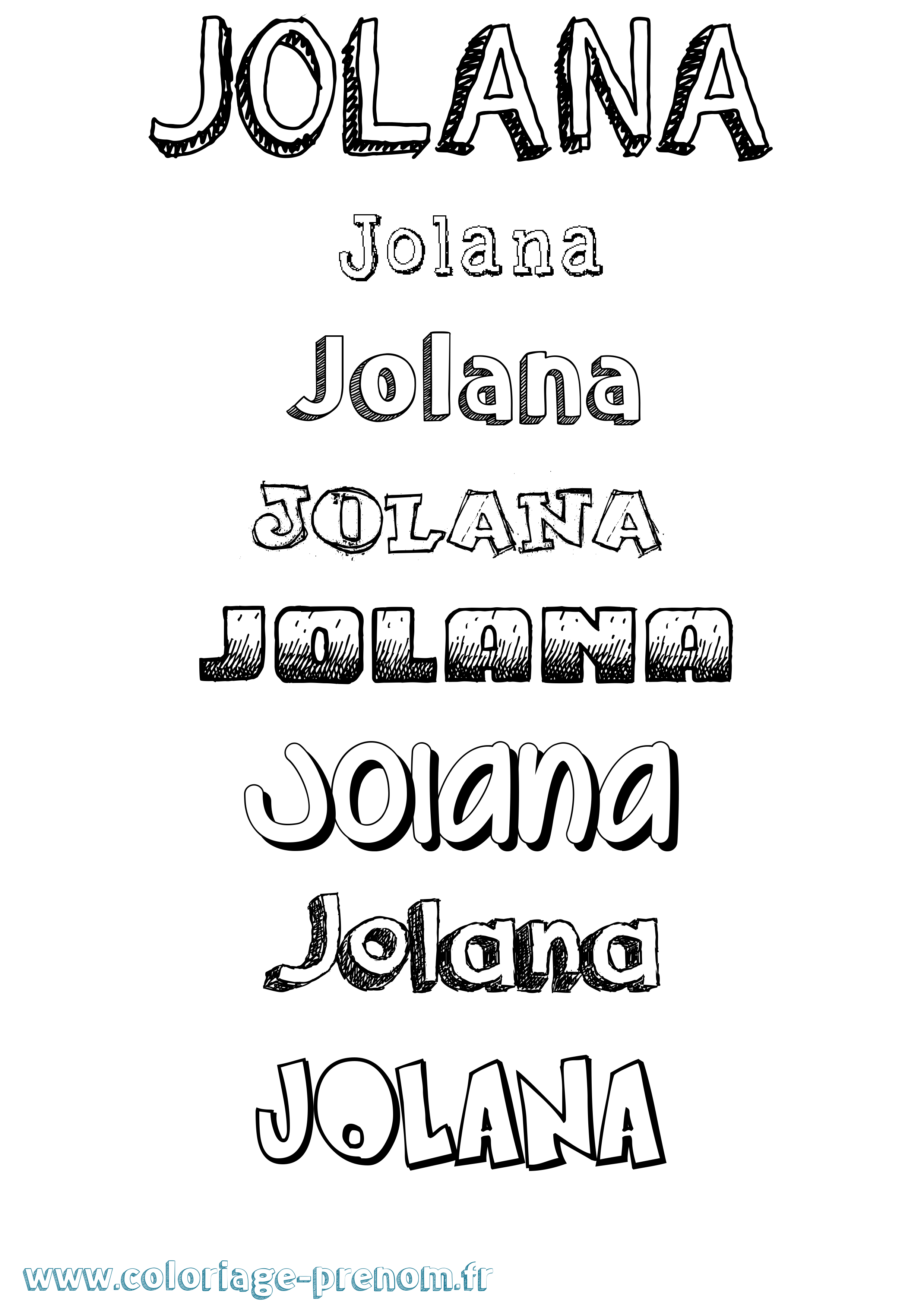 Coloriage prénom Jolana Dessiné