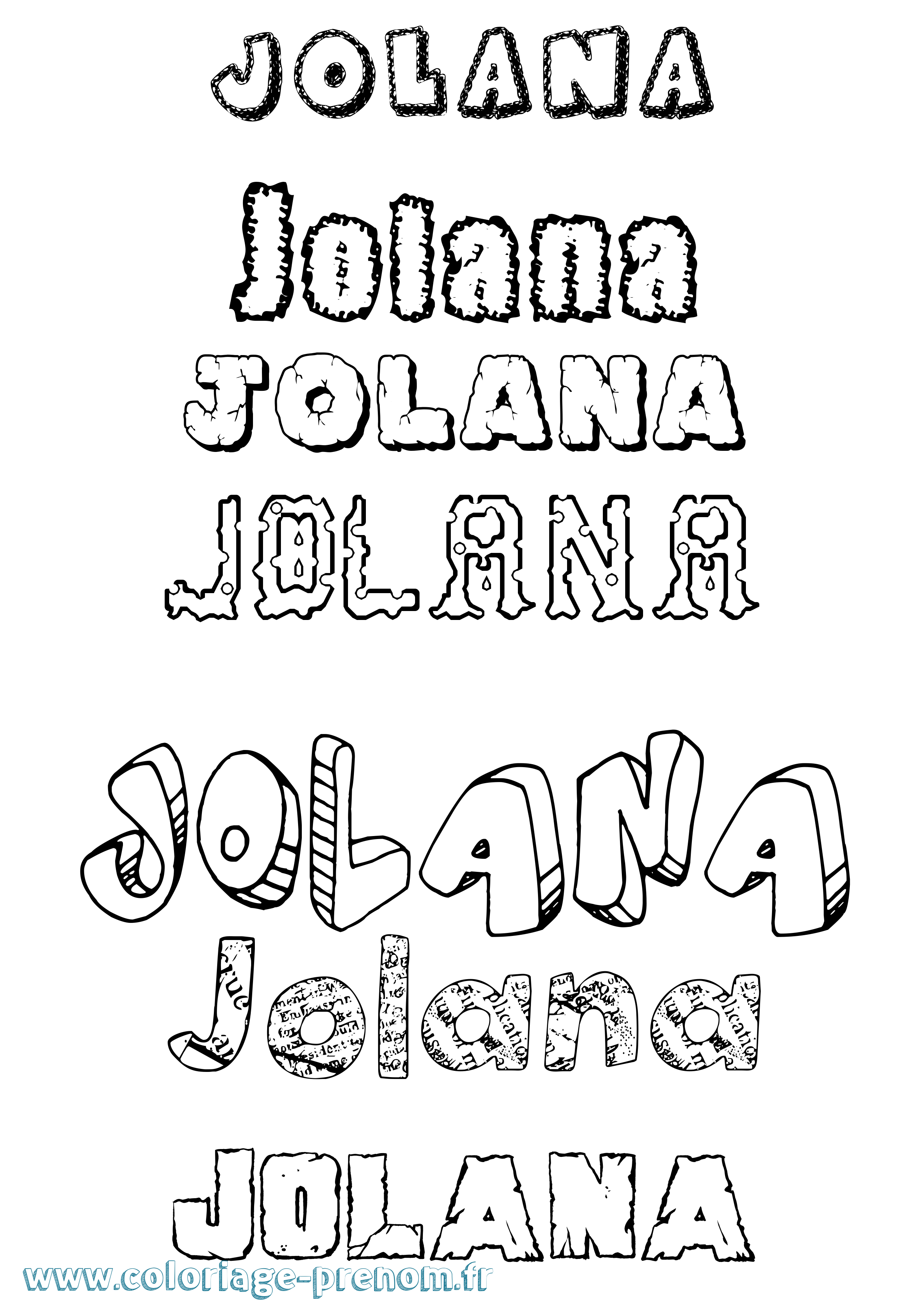 Coloriage prénom Jolana Destructuré