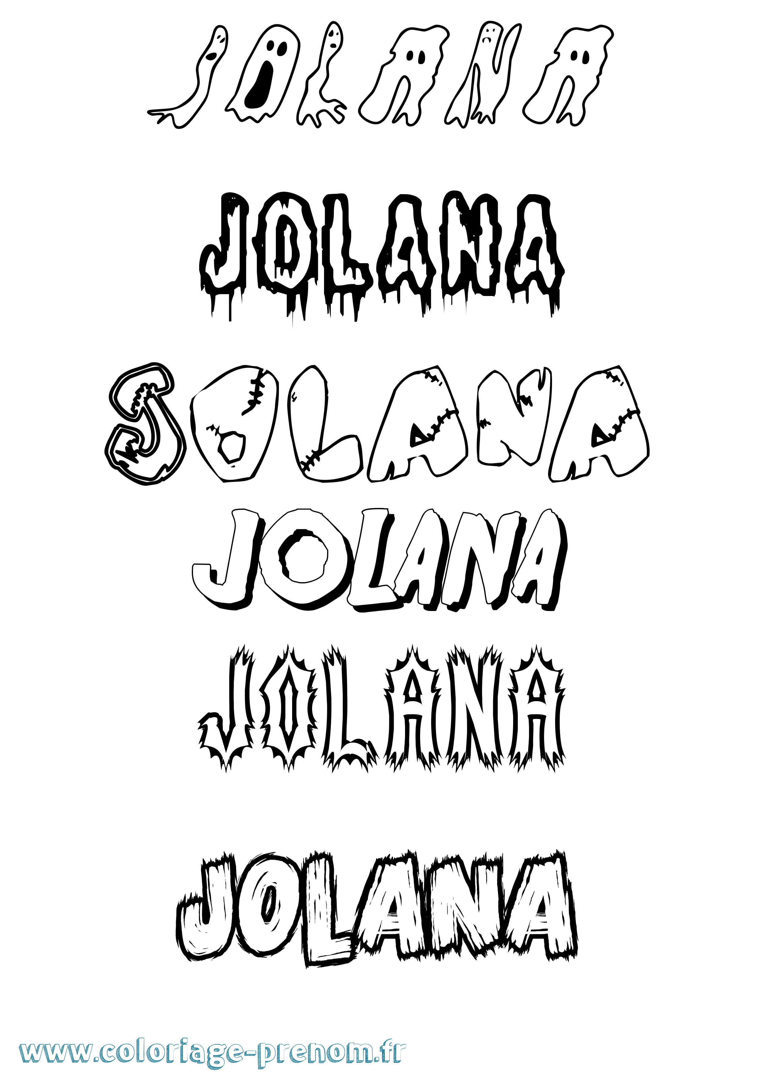Coloriage prénom Jolana Frisson