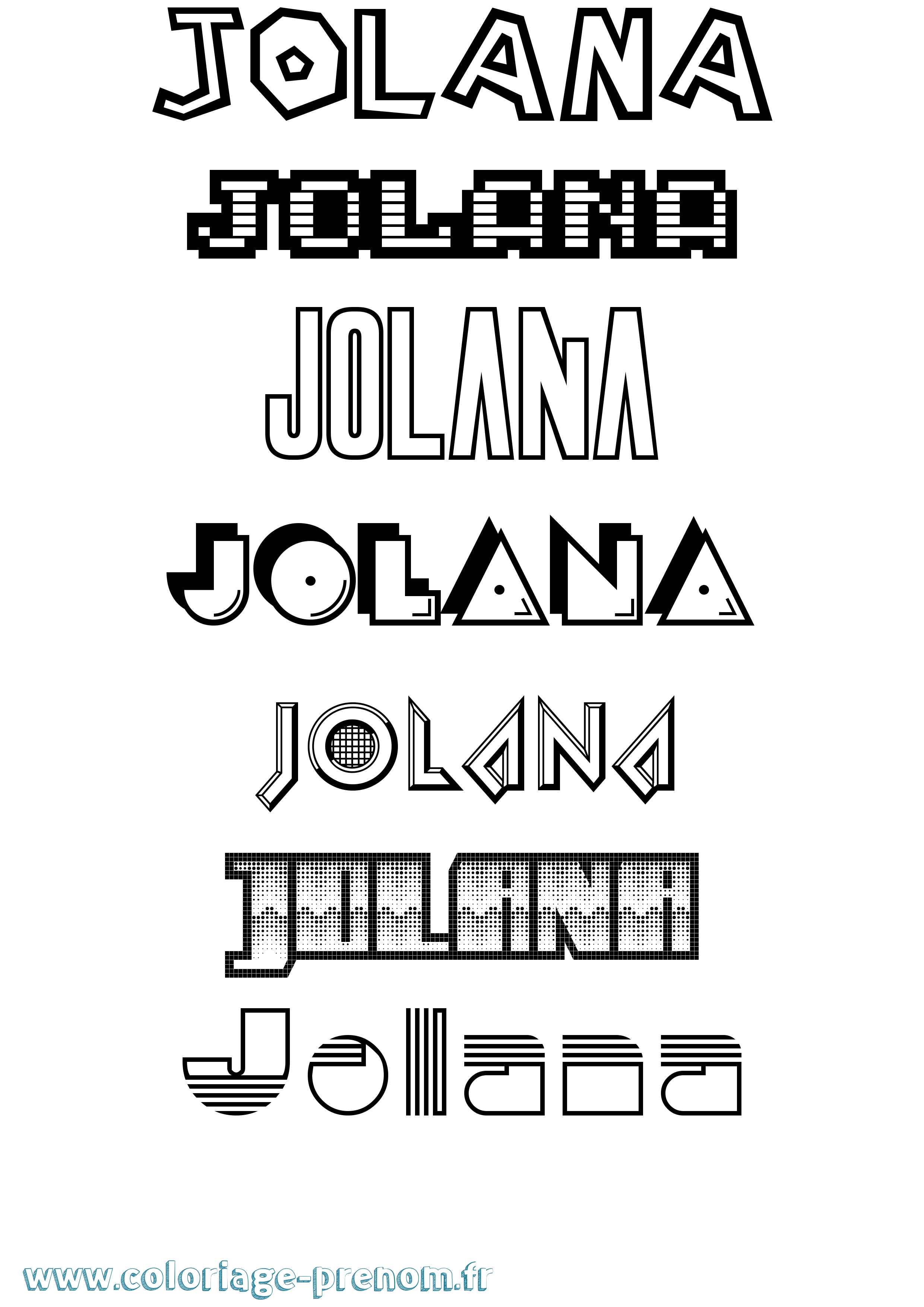 Coloriage prénom Jolana Jeux Vidéos