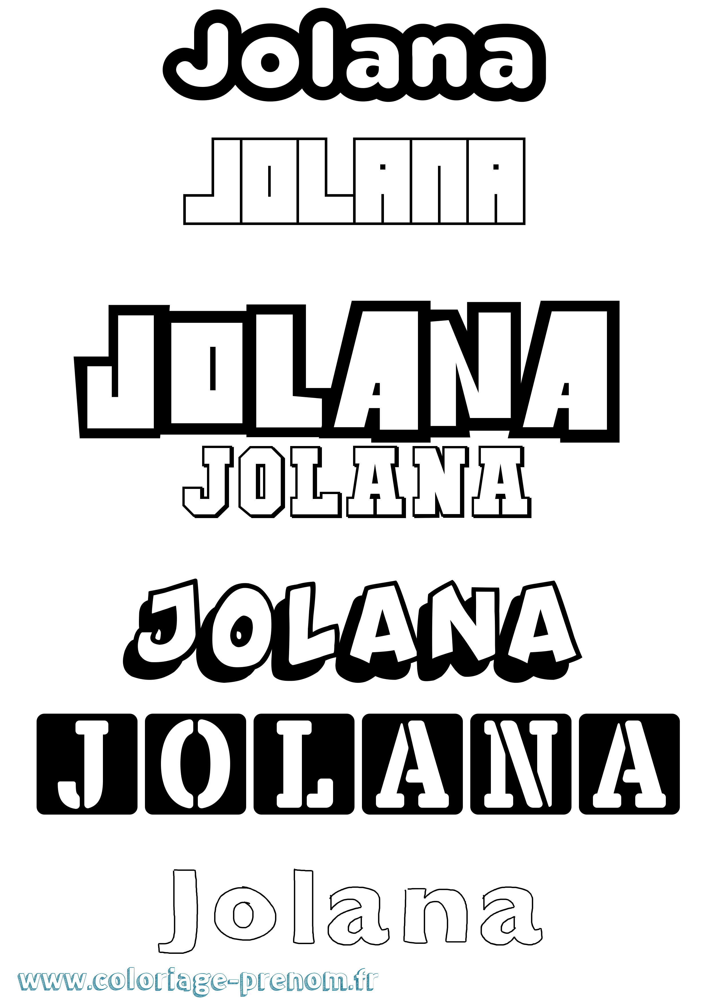 Coloriage prénom Jolana Simple