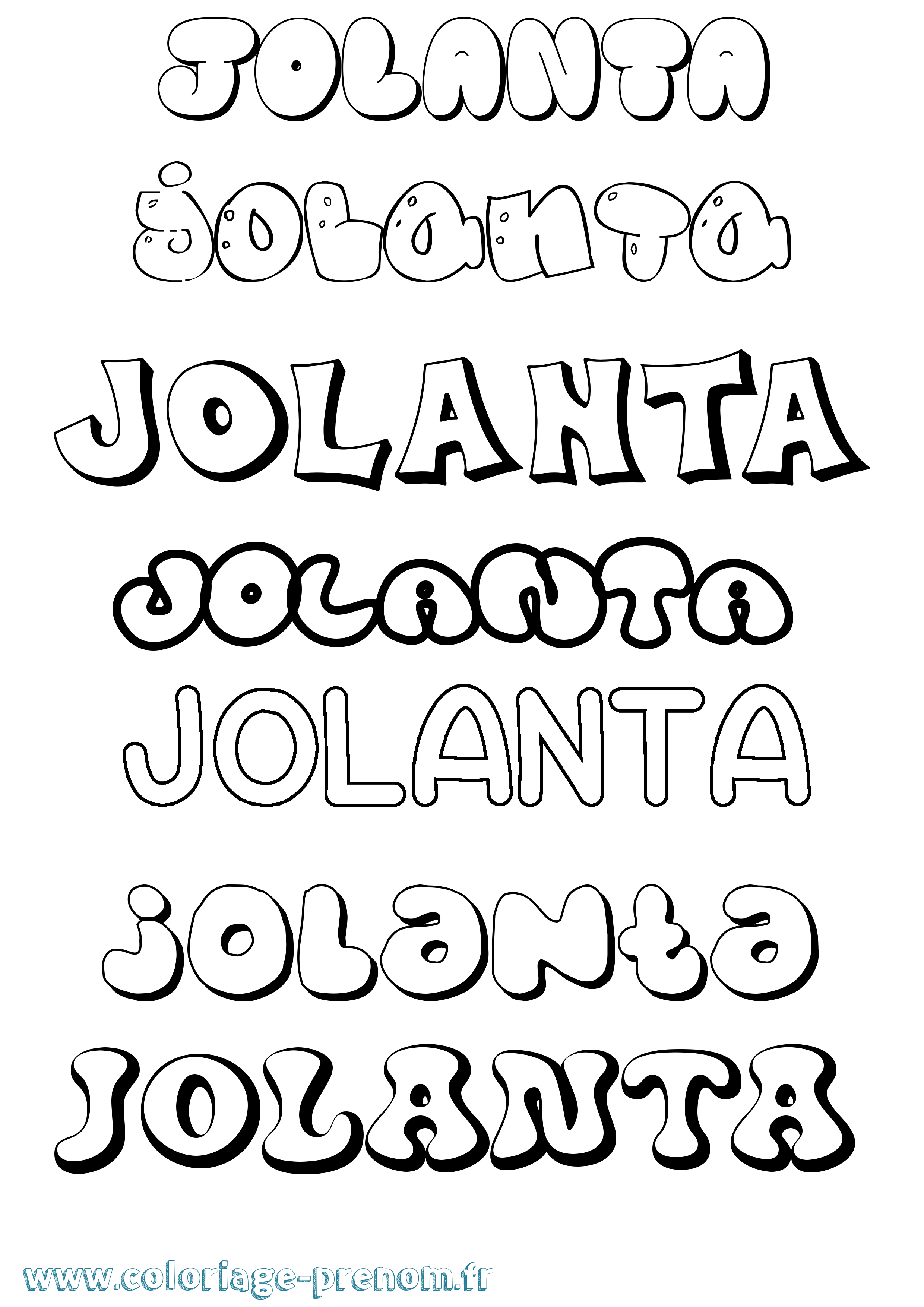 Coloriage Jolanta Bubble Coloriage prénom Jolanta Bubble