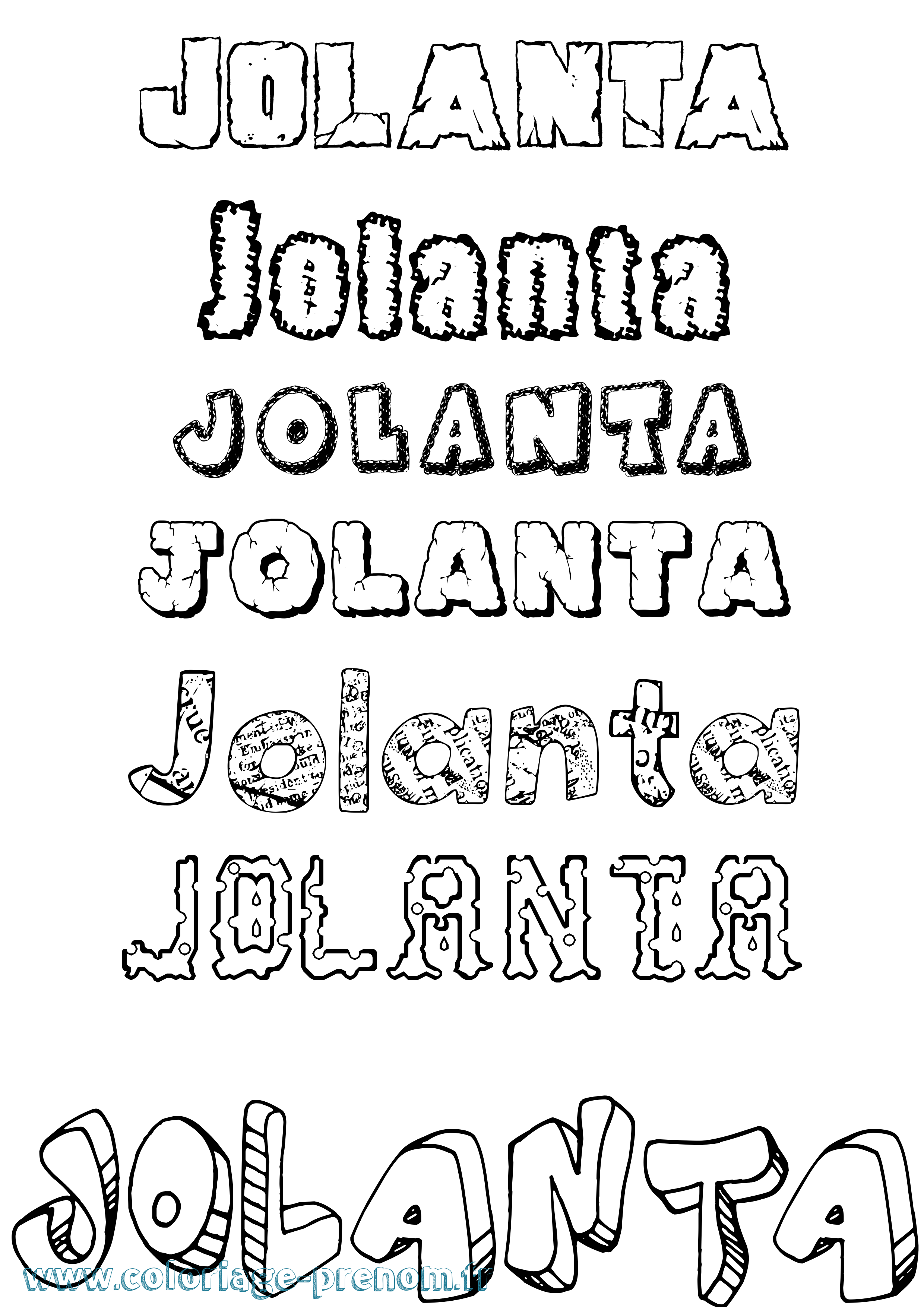 Coloriage Jolanta Destructuré Coloriage prénom Jolanta Destructuré