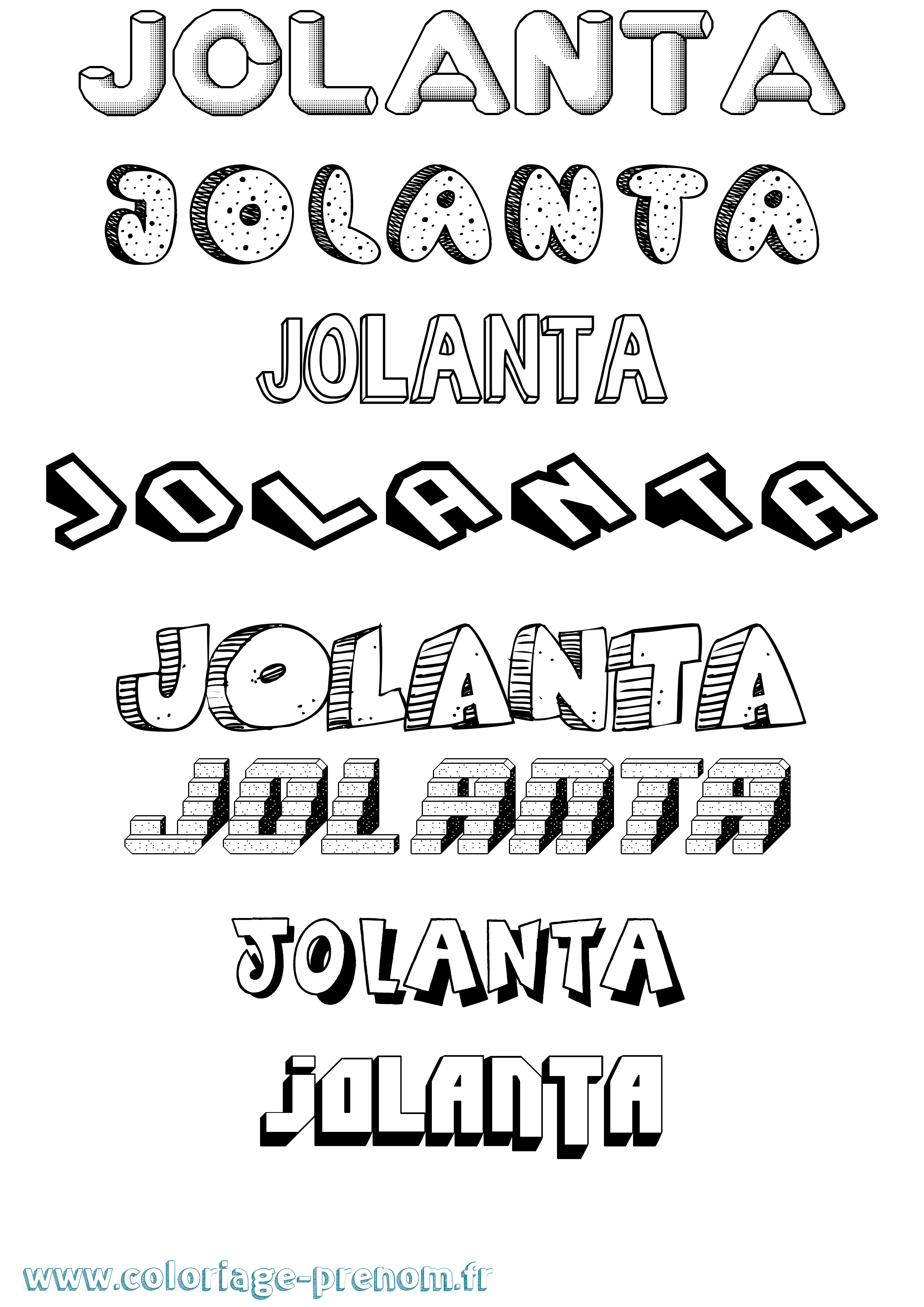Coloriage Jolanta Effet 3D Coloriage prénom Jolanta Effet 3D