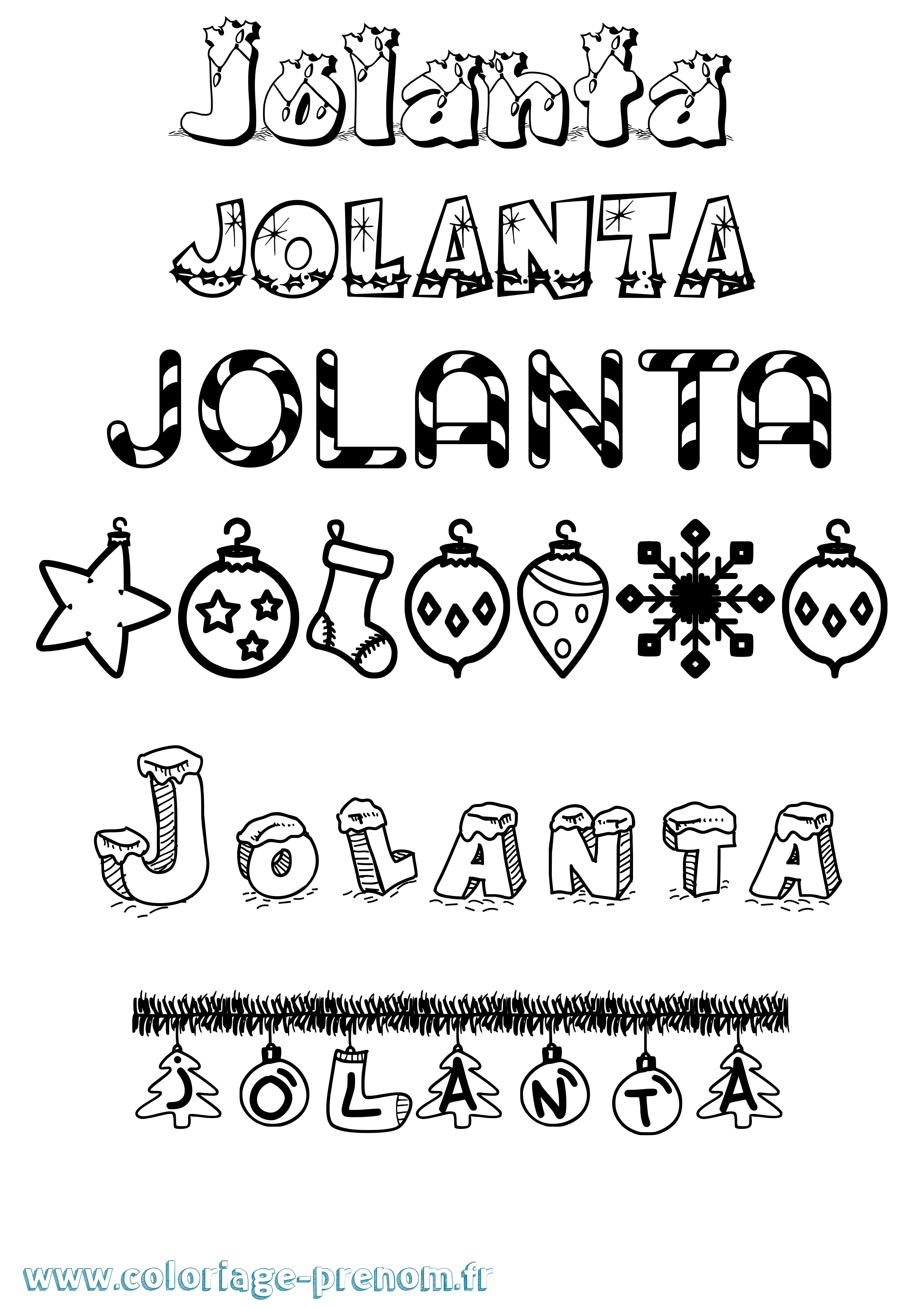 Coloriage Jolanta Noël Coloriage prénom Jolanta Noël