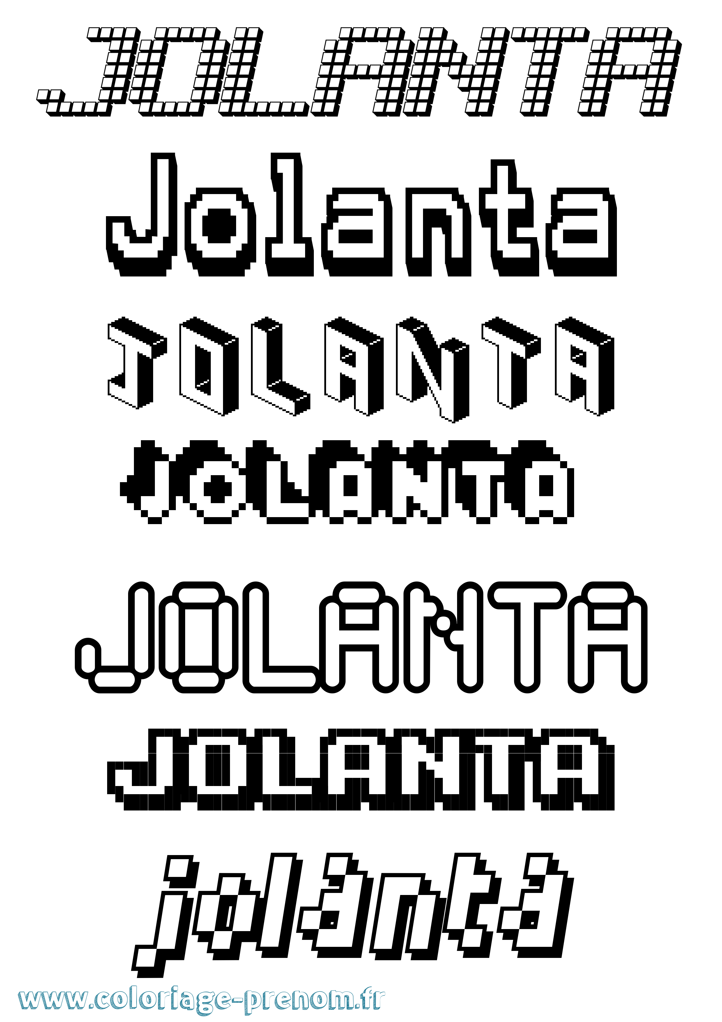 Coloriage Jolanta Pixel Coloriage prénom Jolanta Pixel