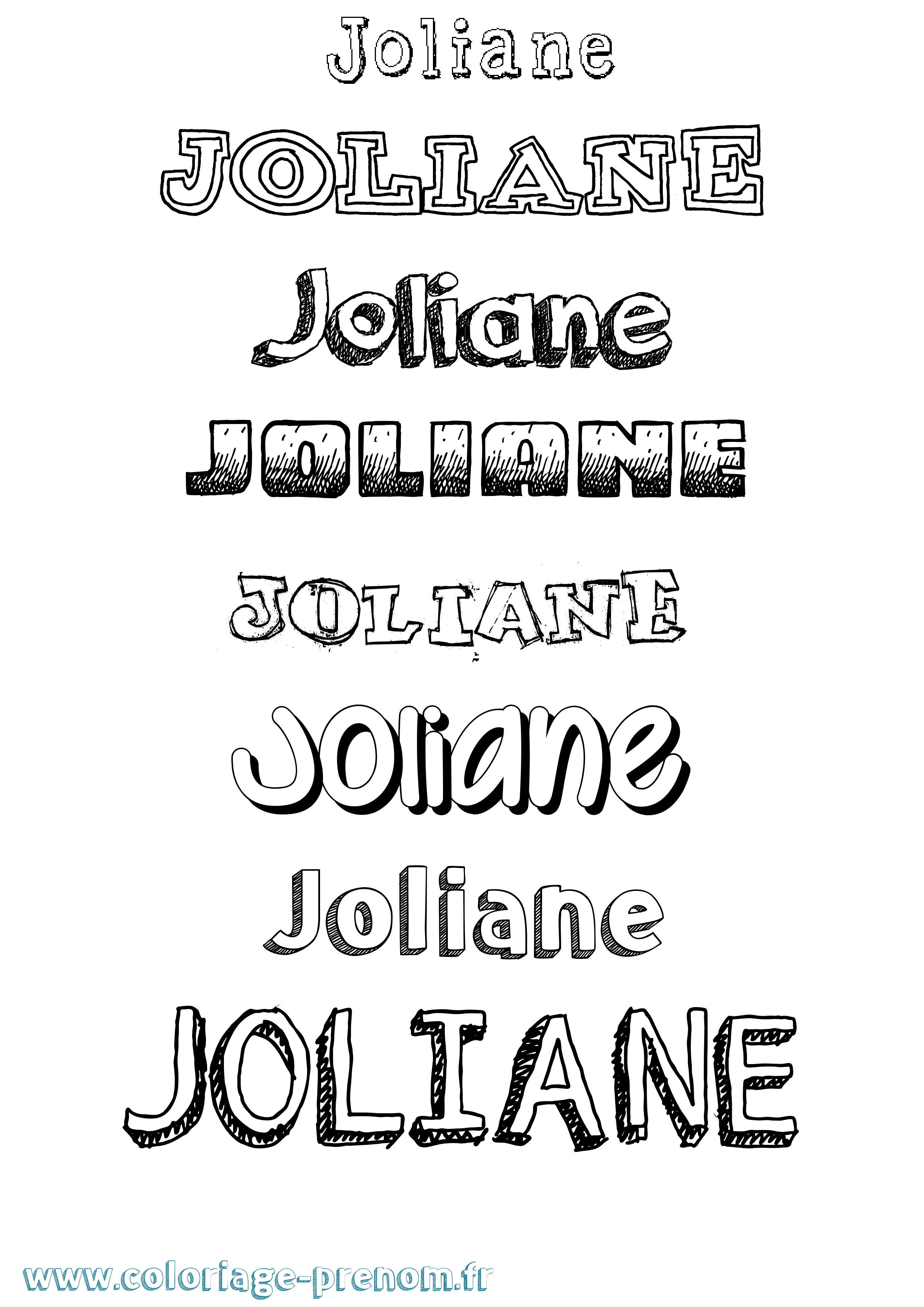 Coloriage prénom Joliane Dessiné
