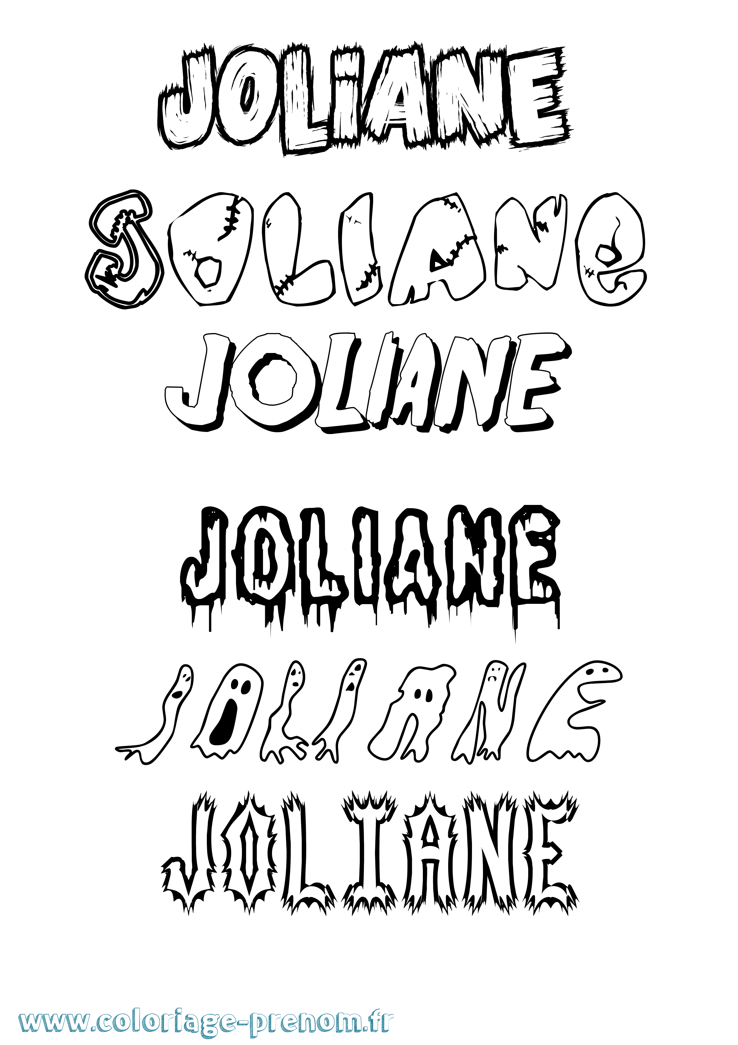 Coloriage prénom Joliane Frisson