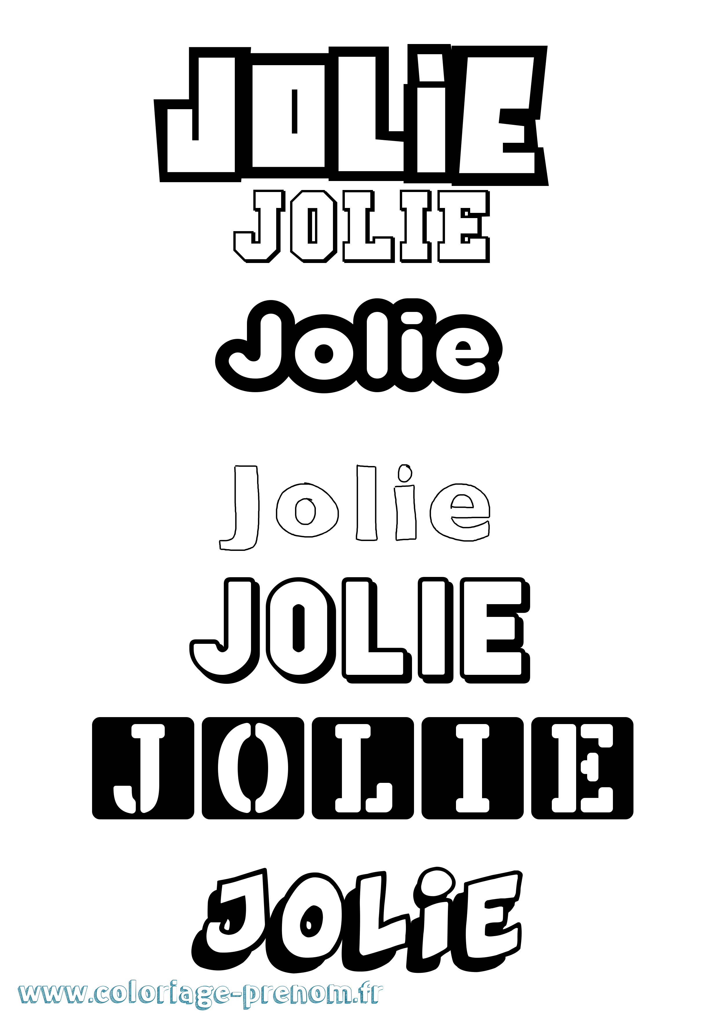 Coloriage prénom Jolie