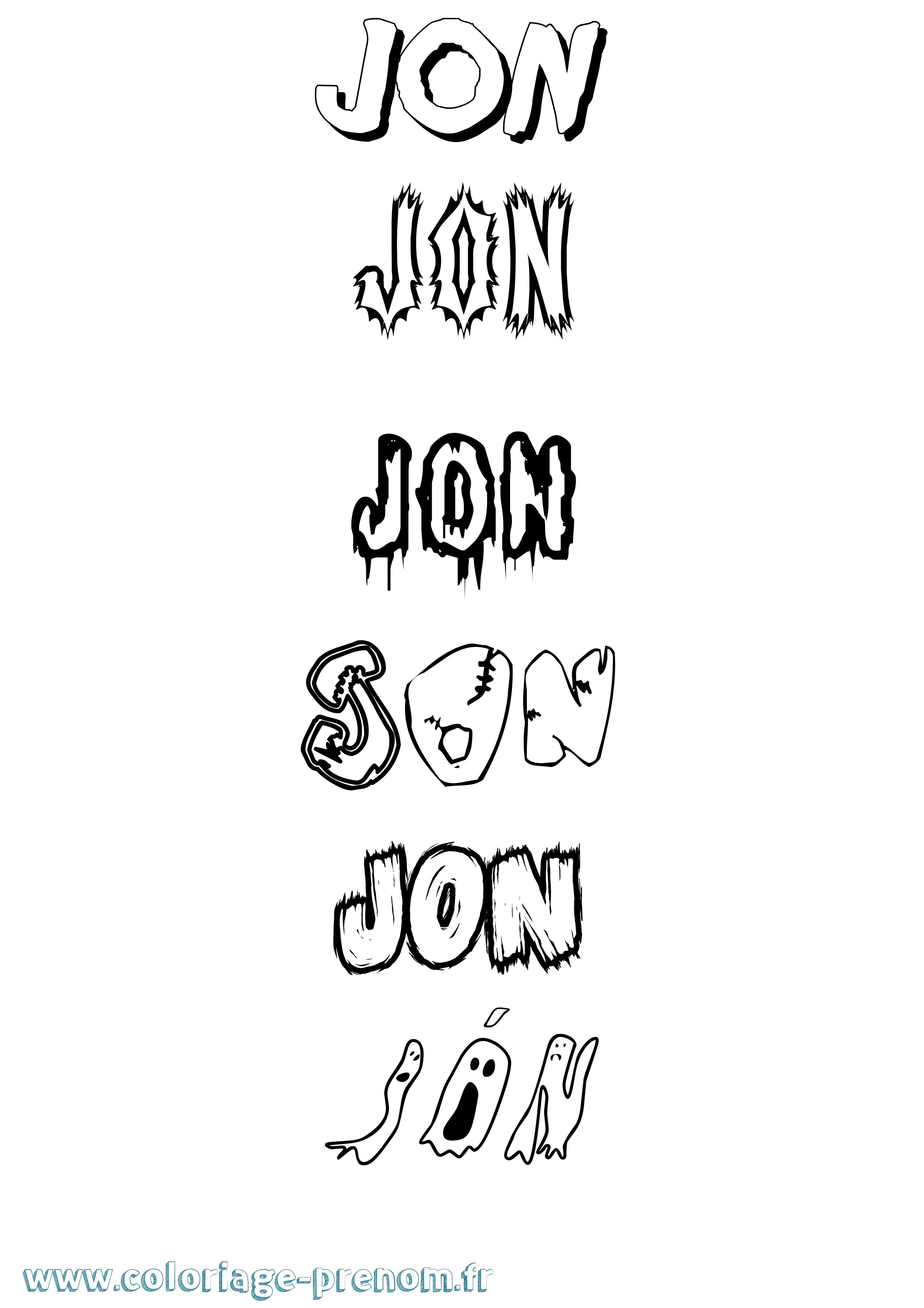 Coloriage prénom Jón Frisson