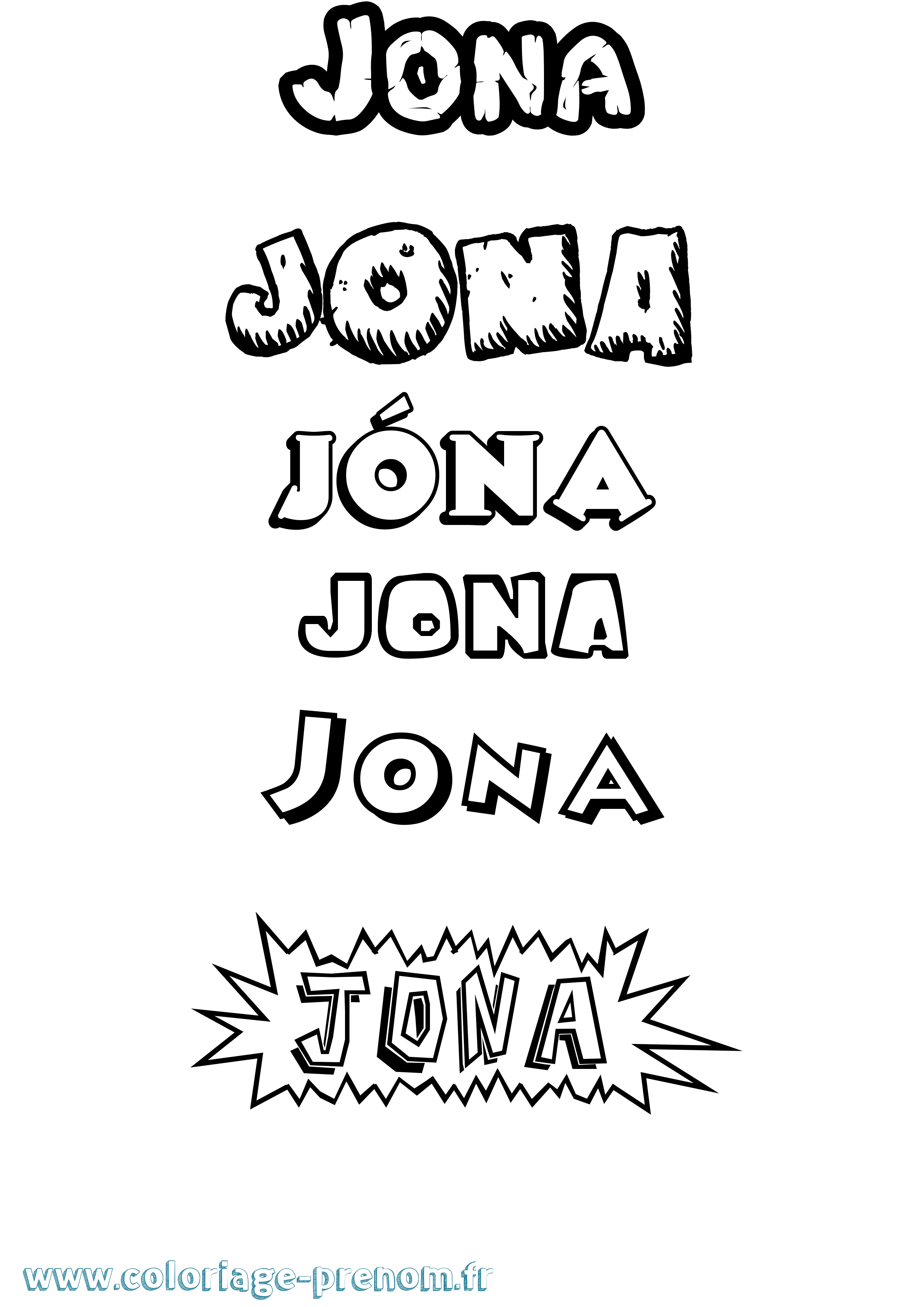 Coloriage Jóna Dessin Animé Coloriage prénom Jóna Dessin Animé