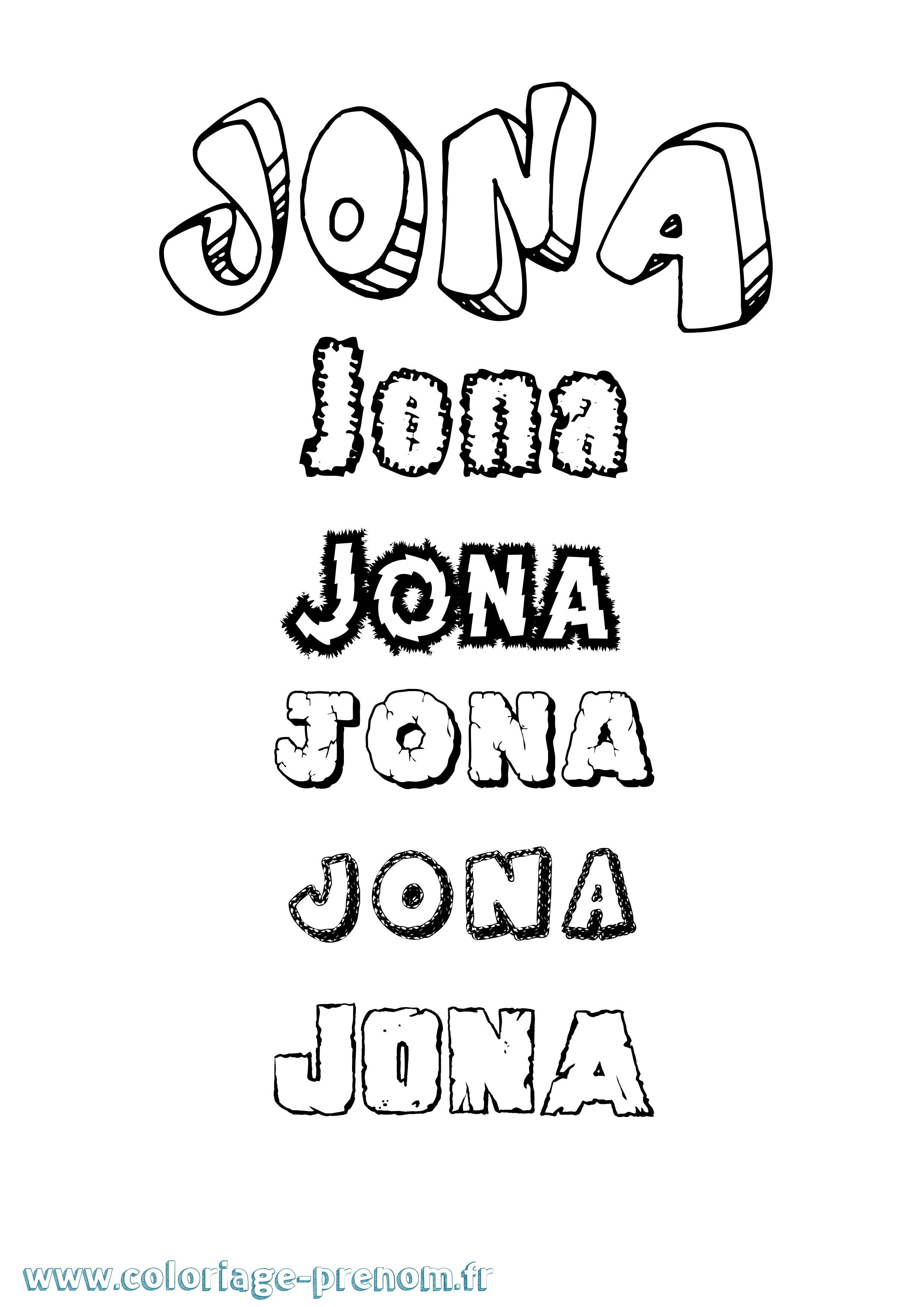 Coloriage prénom Jóna Destructuré