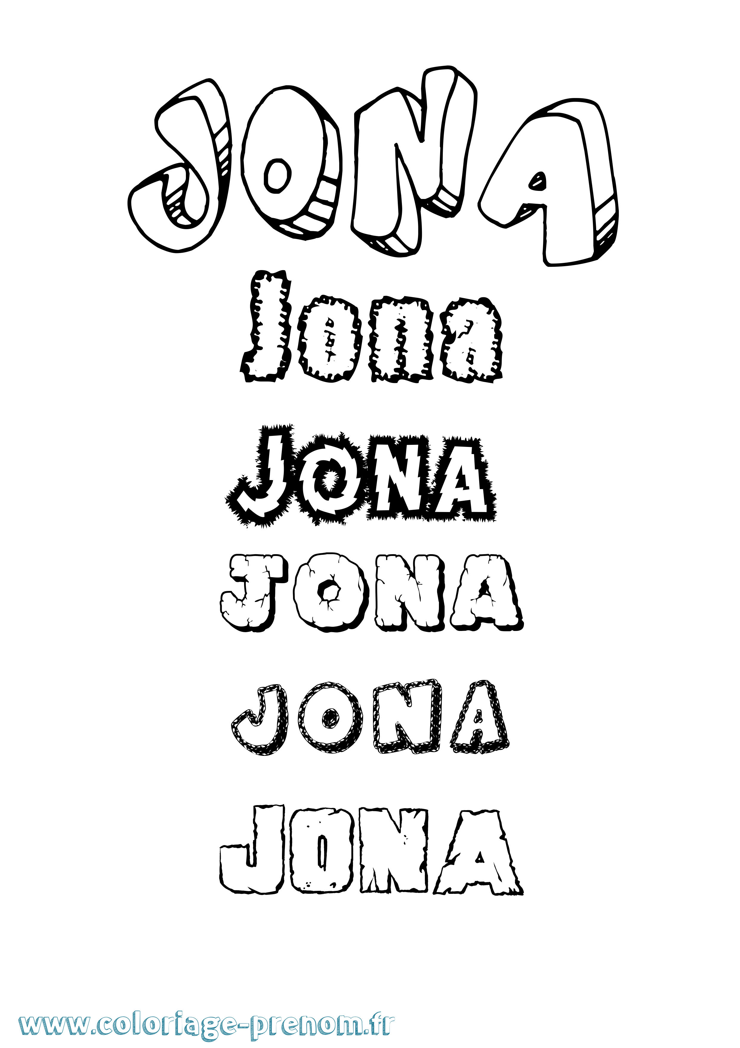 Coloriage Jóna Destructuré Coloriage prénom Jóna Destructuré